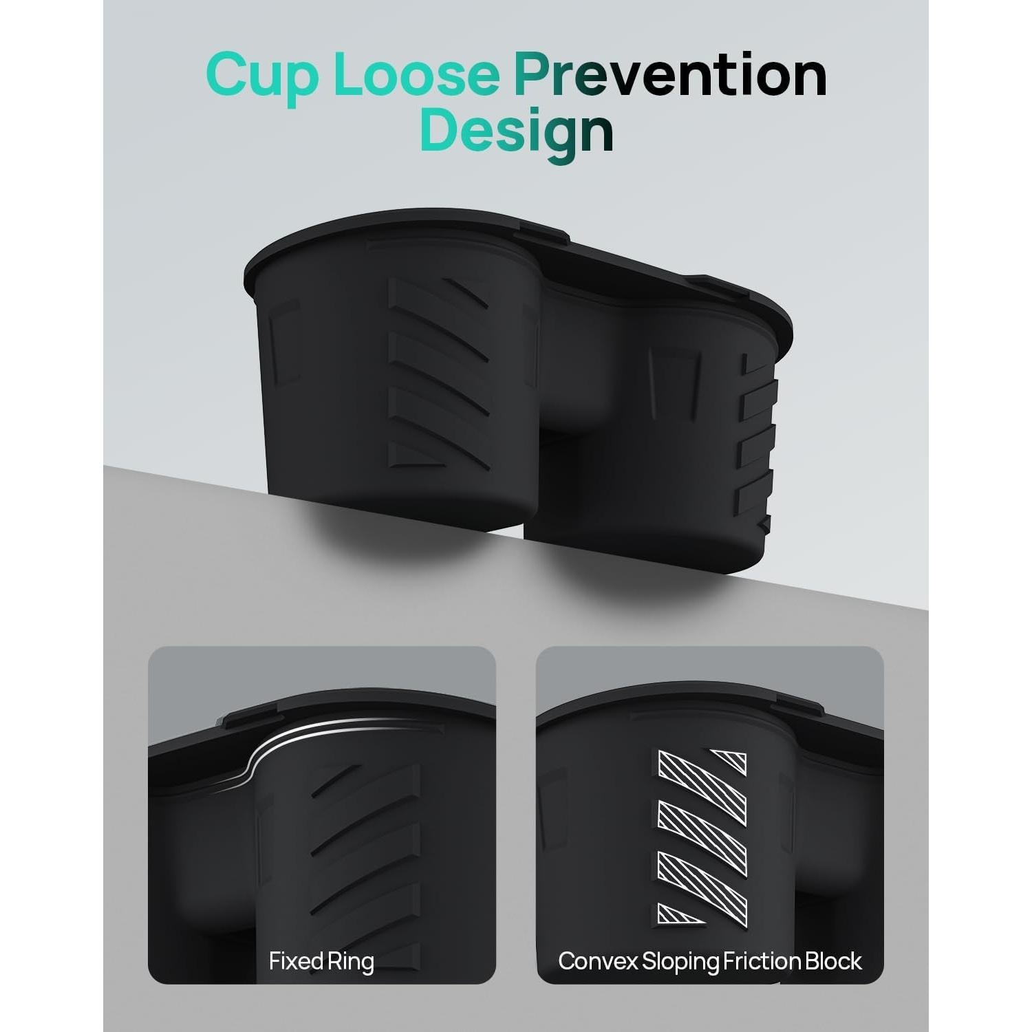 Inserto Portavasos HALOBLK para Tesla Model Y y 3 2021-2024