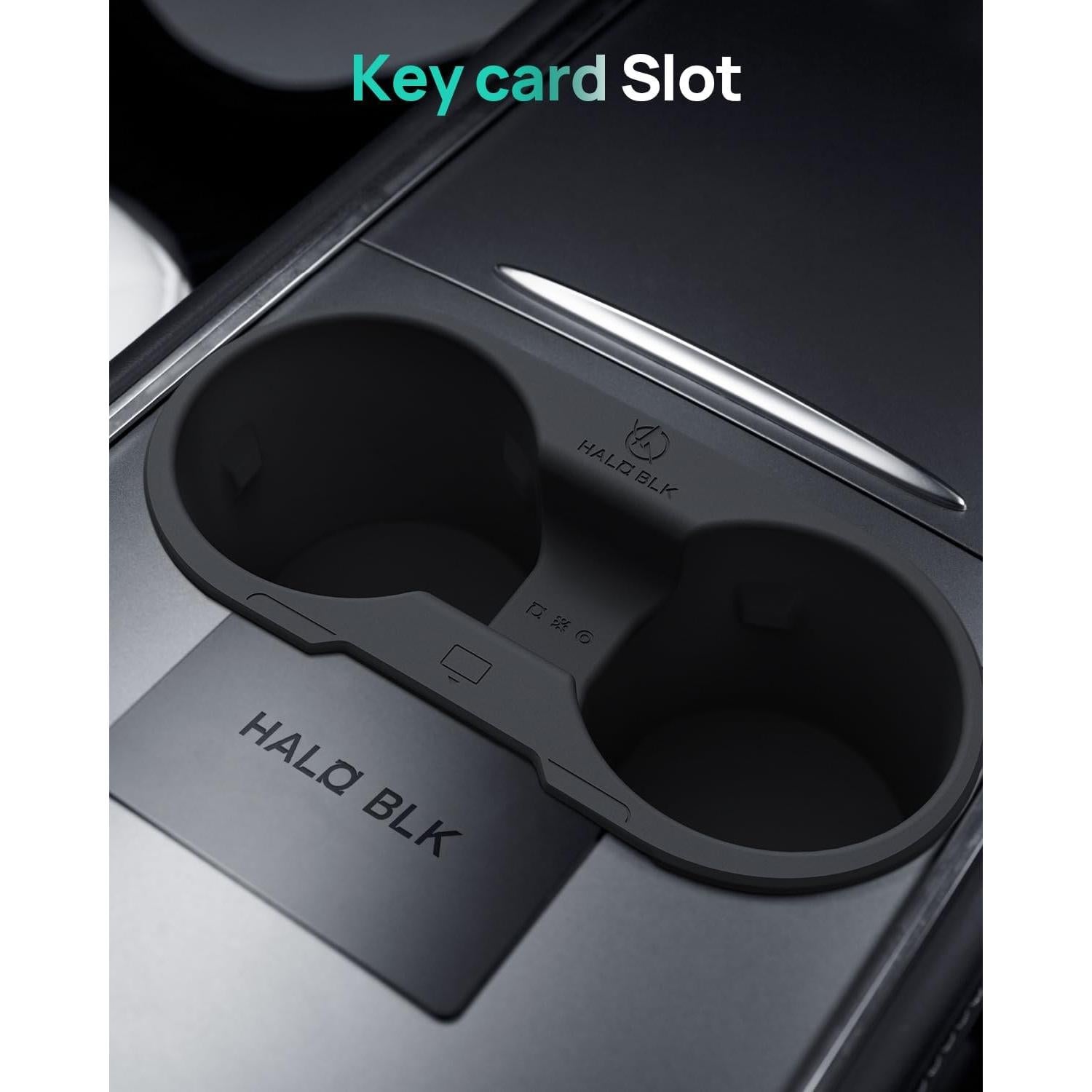 Inserto Portavasos HALOBLK para Tesla Model Y y 3 2021-2024