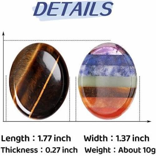 Conjunto de Piedras de Preocupación YATOJUZI 4PCS 7 Chakras