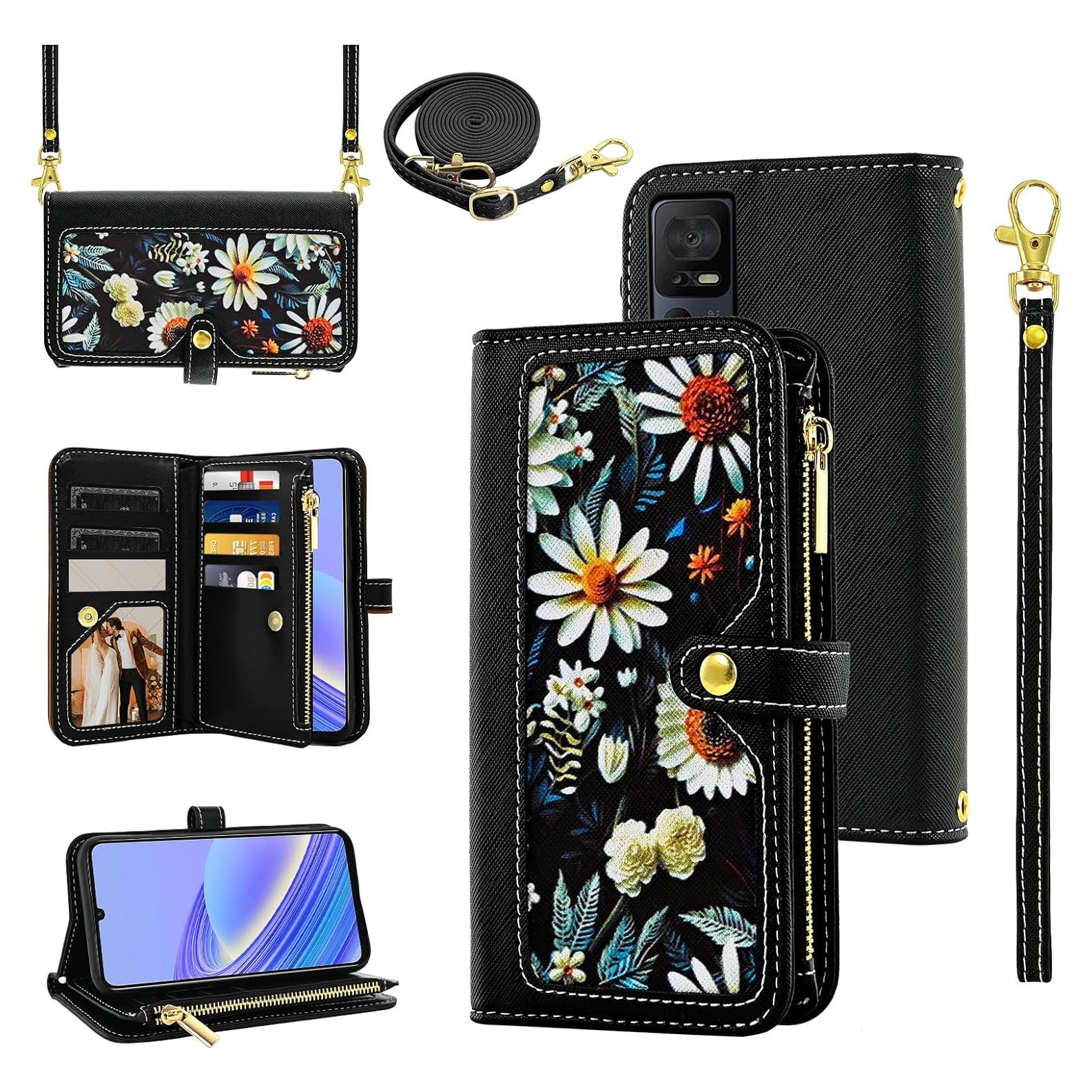 Funda Billetera Furiet para TCL 40 SE - Cuero PU Negro