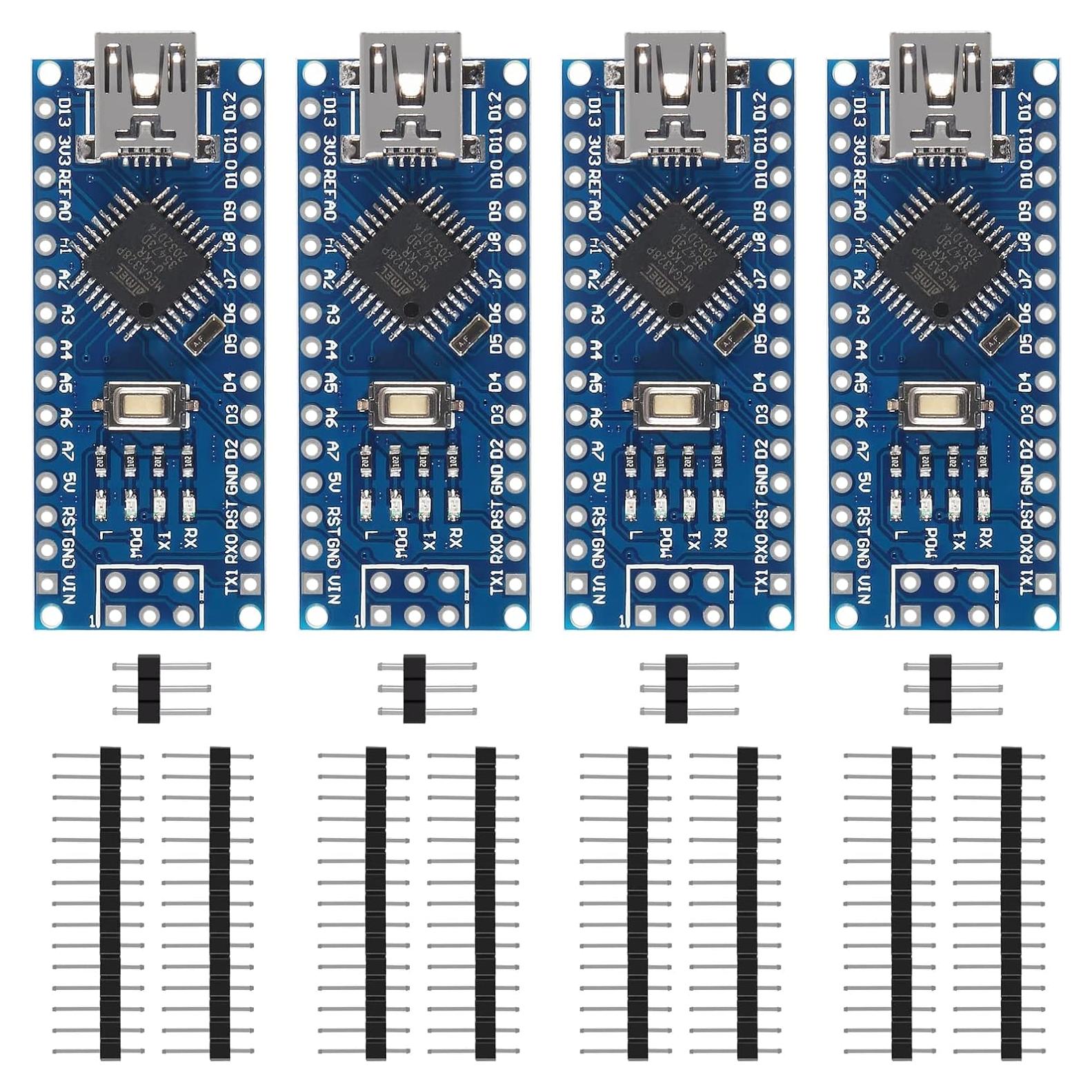 4 Placas Nano V3.0 ATmega328P CH340 5V Microcontrolador