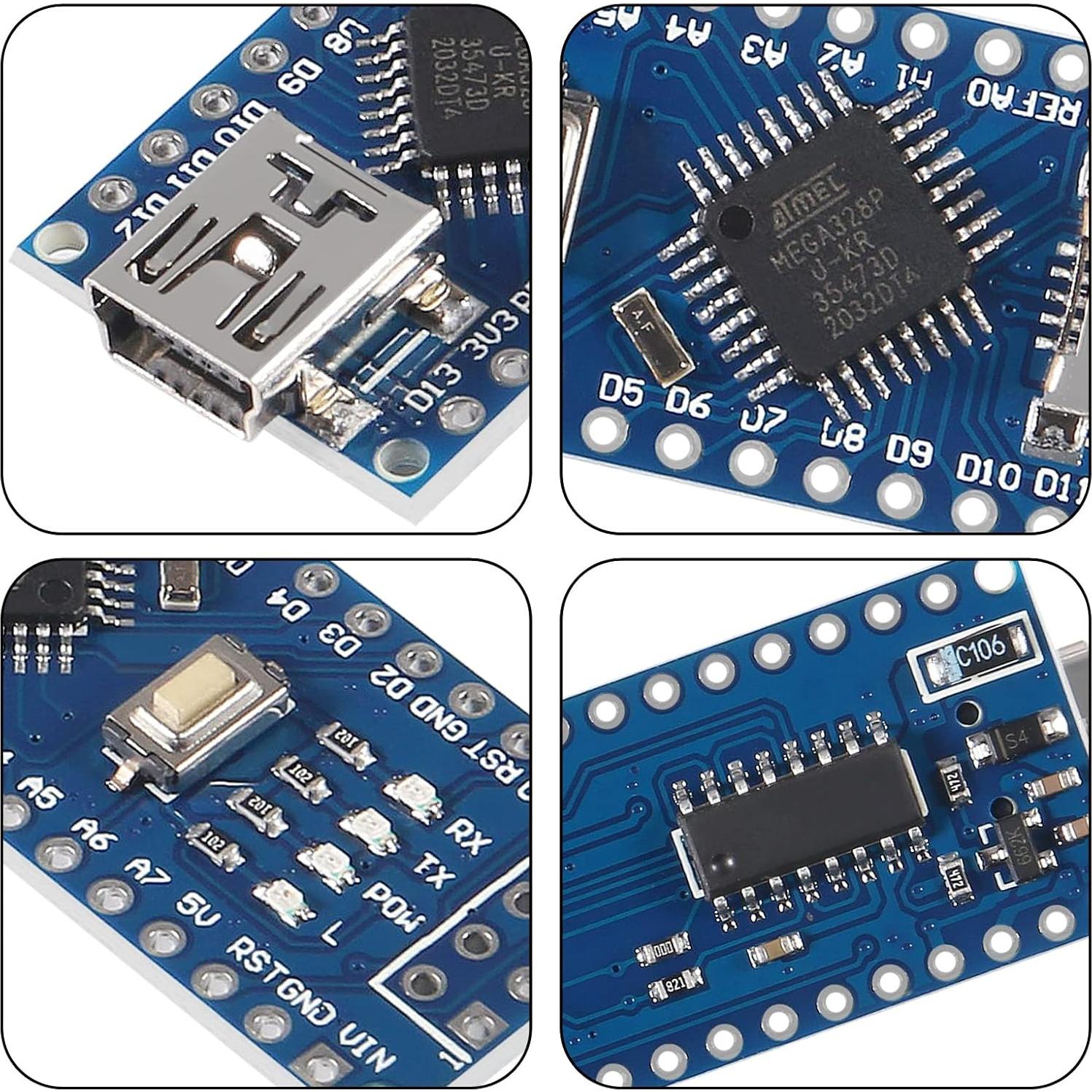 4 Placas Nano V3.0 ATmega328P CH340 5V Microcontrolador