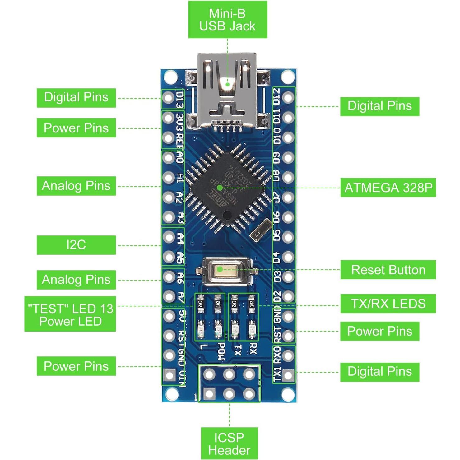 4 Placas Nano V3.0 ATmega328P CH340 5V Microcontrolador