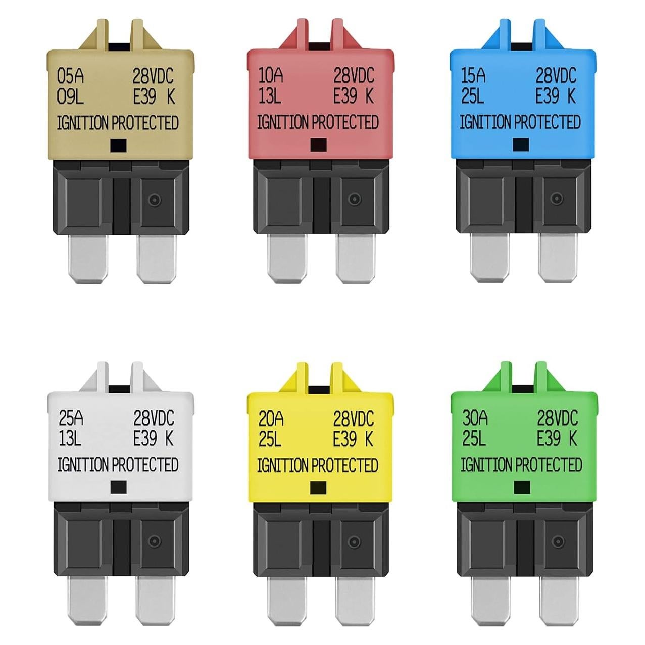 Kit de Fusibles Manual Resettable LENKRAD 5A a 30A para Automóvil