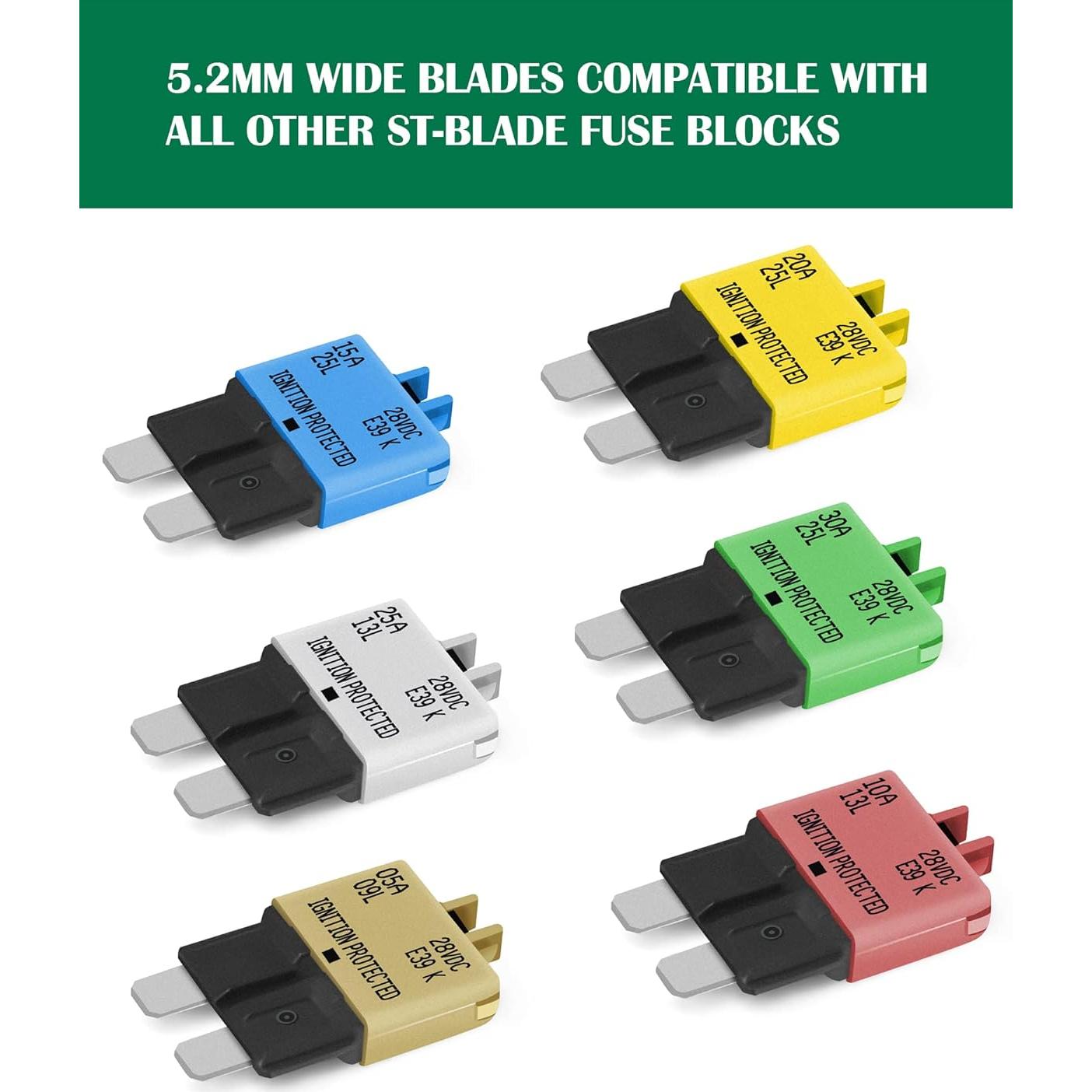 Kit de Fusibles Manual Resettable LENKRAD 5A a 30A para Automóvil