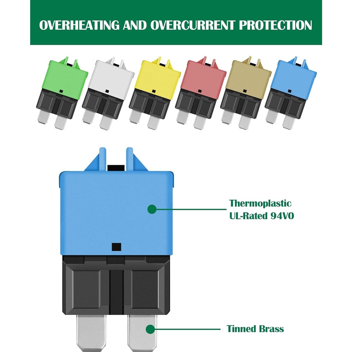 Kit de Fusibles Manual Resettable LENKRAD 5A a 30A para Automóvil