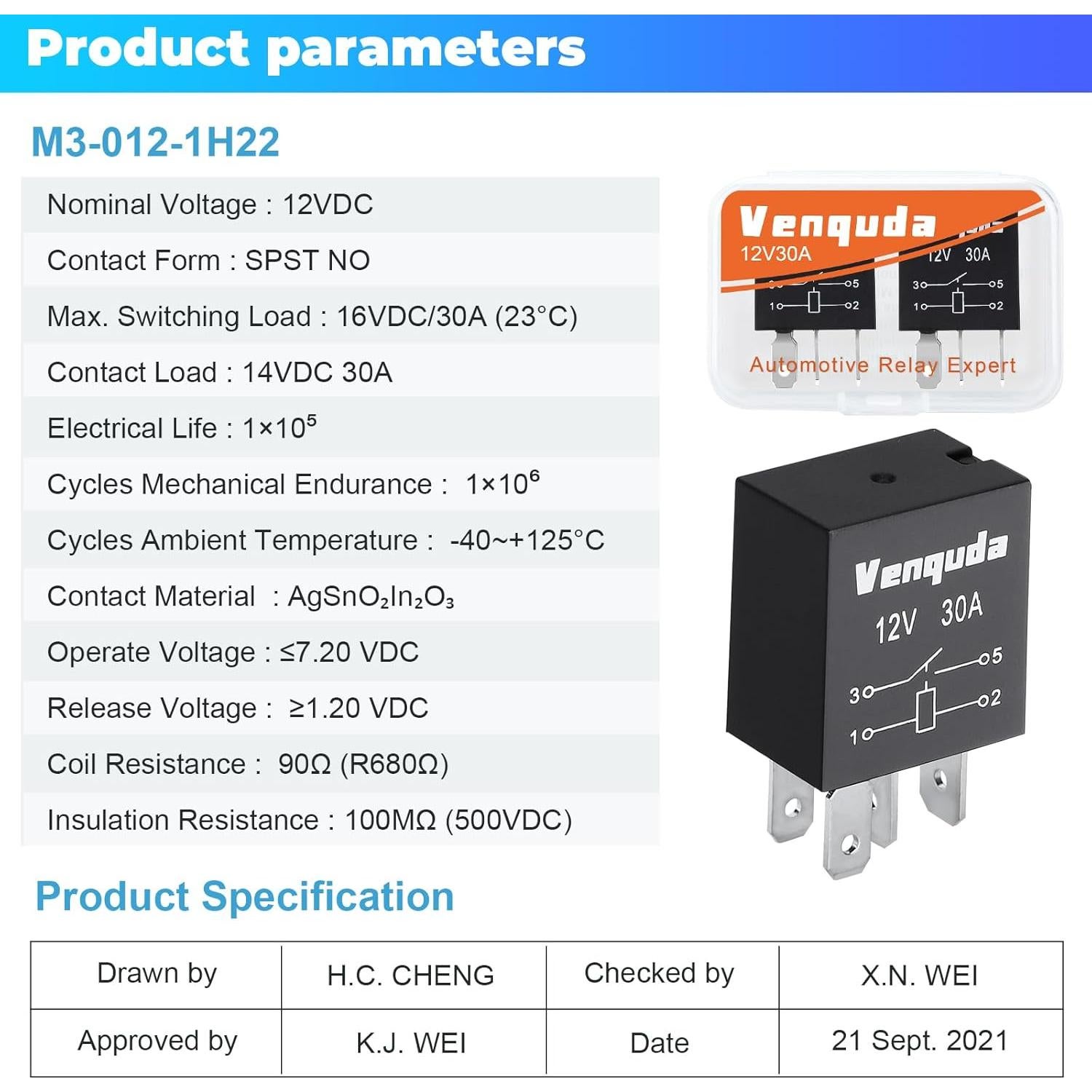 Relé 4 Pines 12V 30A Zhenbaoshop Universal Multiusos