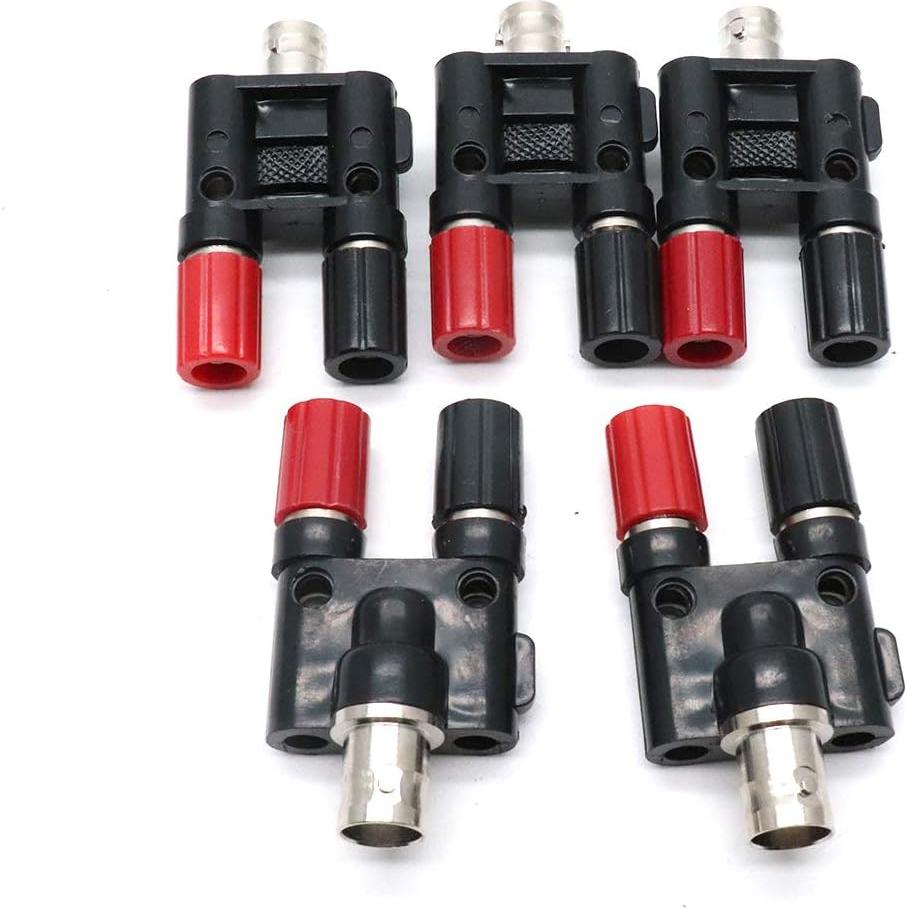 Adaptador BNC Femenino a Doble Jack Banana 4mm - 5 Pcs Hxchen