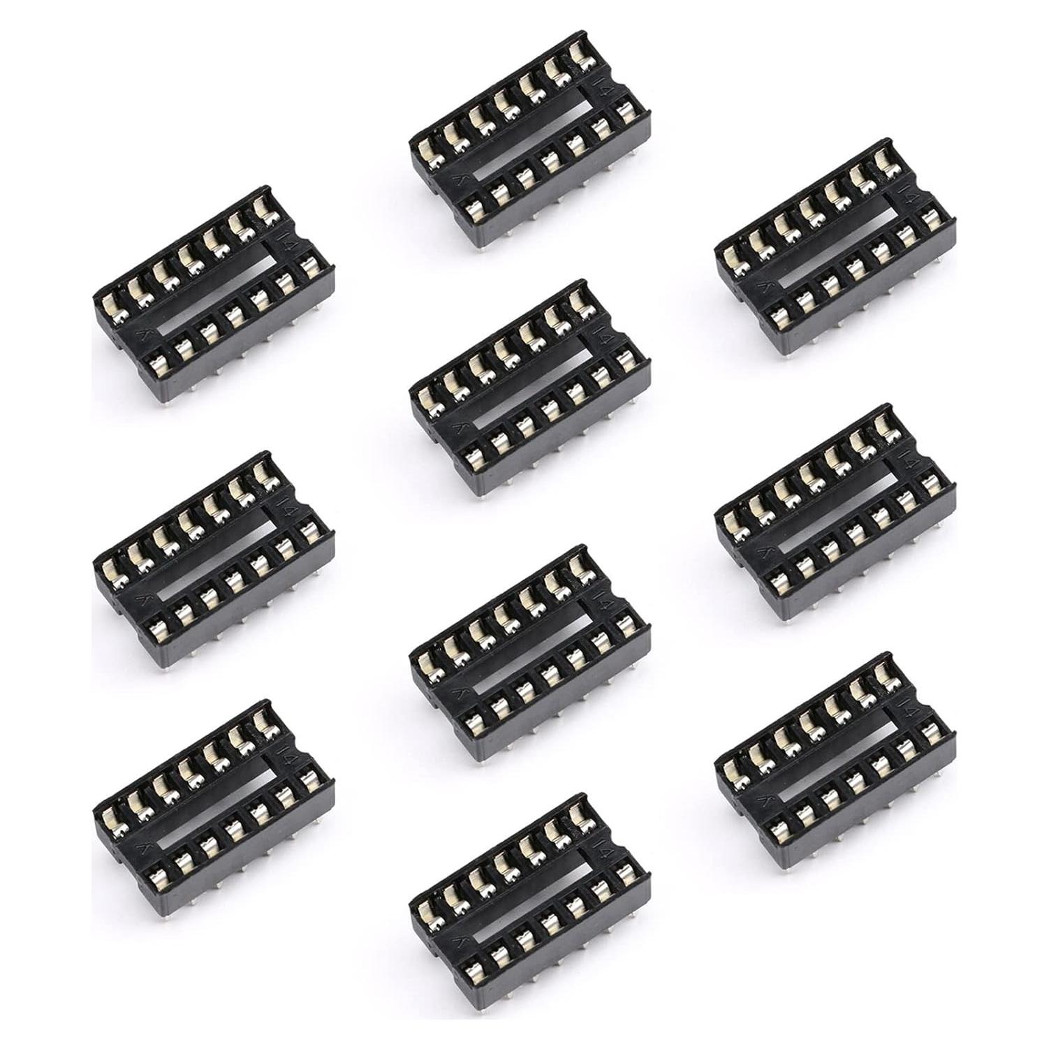 10 Pcs Zócalo DIP 14 Pines JESSINIE 2.54mm Soldadura