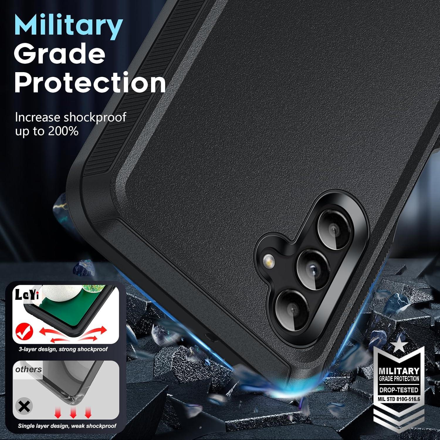 Funda Grado Militar LeYi para Samsung Galaxy A13 5G - Negro