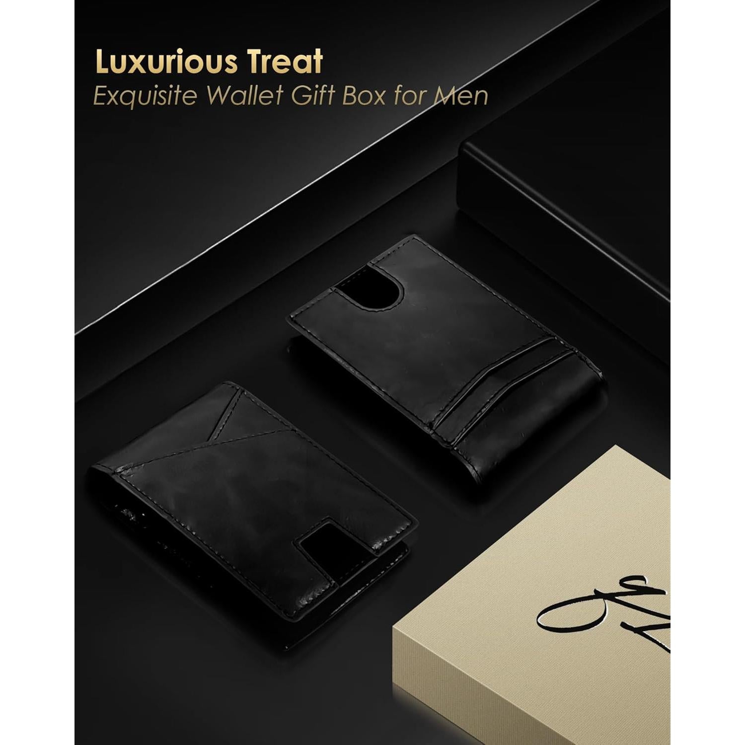 Billetera RFID para Hombres QLD Minimalista Negra 12 Tarjetas