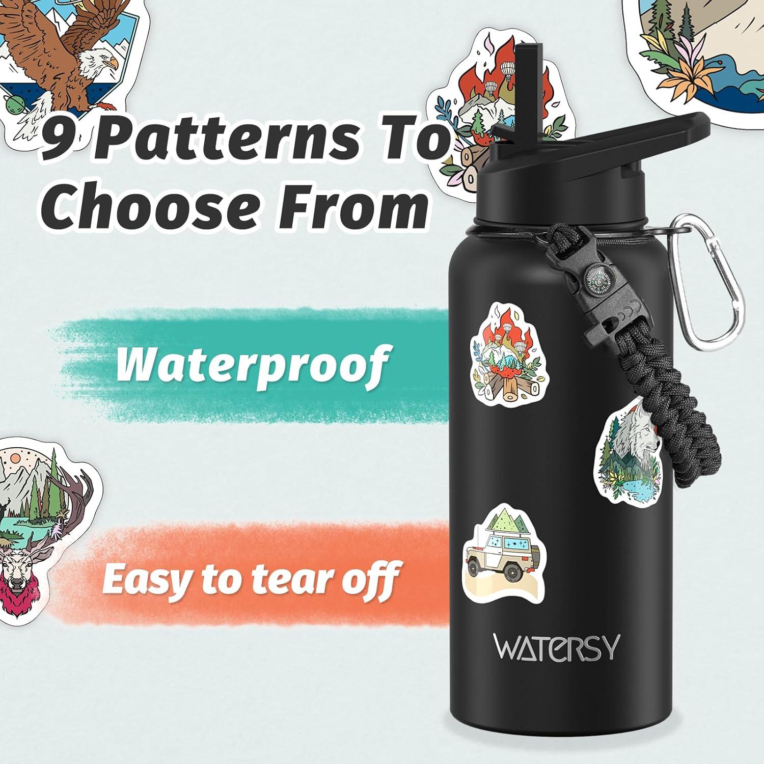 Botella de Agua Aislada 32oz WATERSY Acero Inoxidable Negro