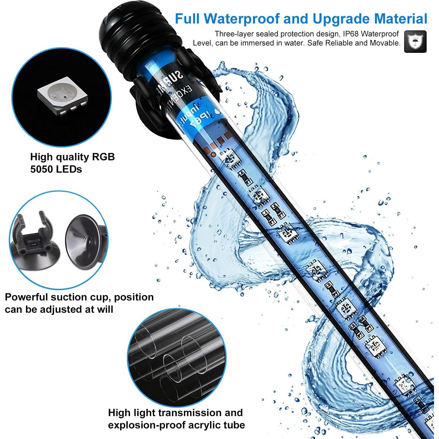 Luz LED para Acuario VARMHUS 19 cm con Control Remoto y APP