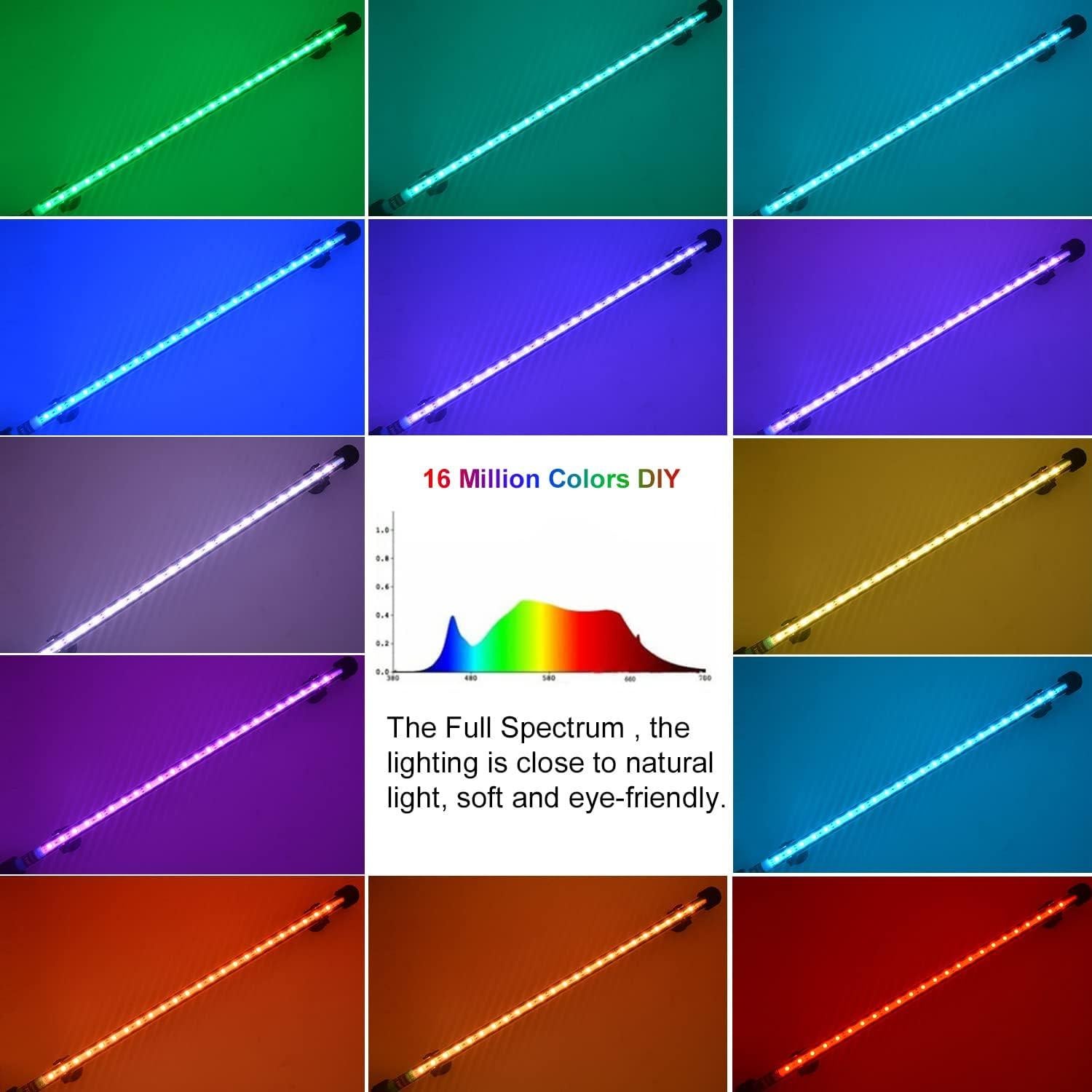 Luz LED para Acuario VARMHUS 19 cm con Control Remoto y APP