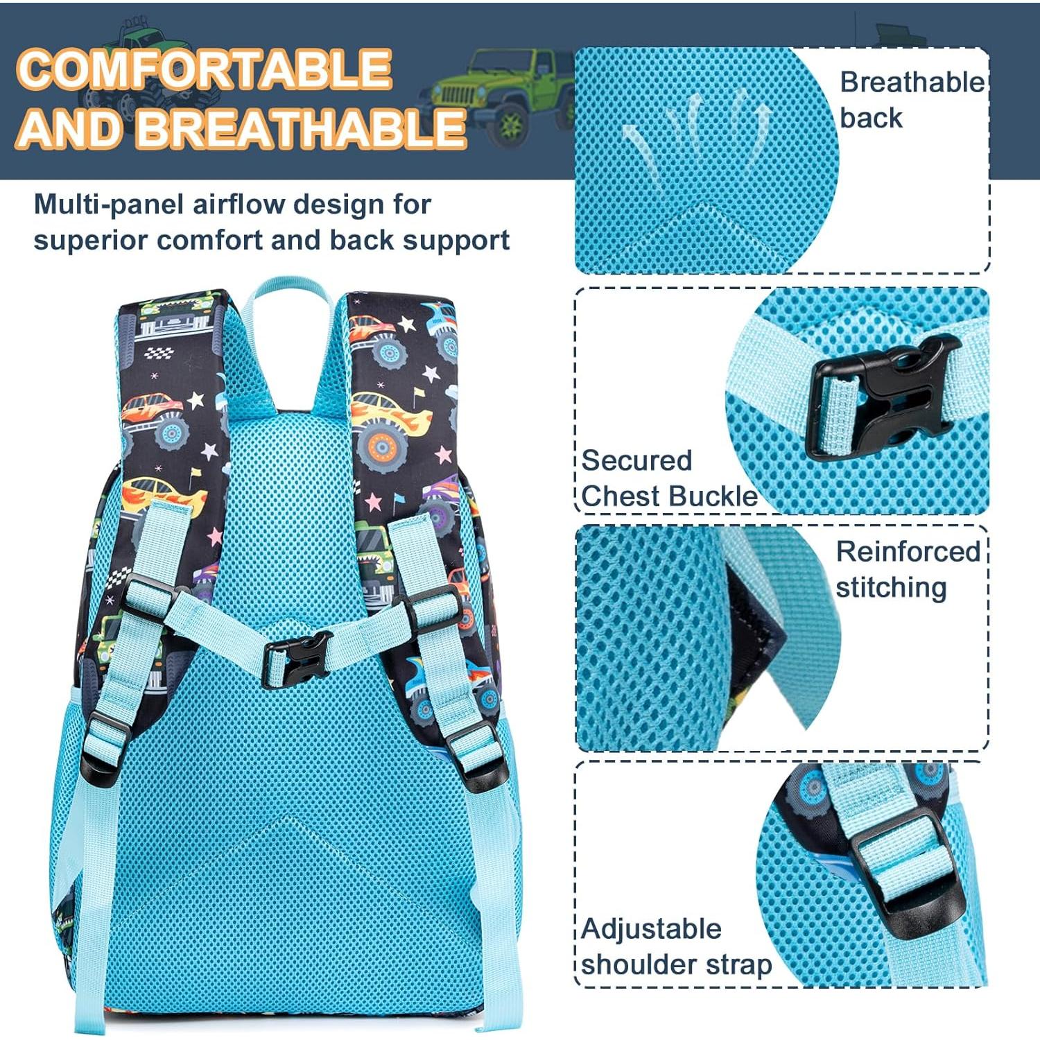 Mochila Escolar para Niños 15" Loidou Camión Azul 13L
