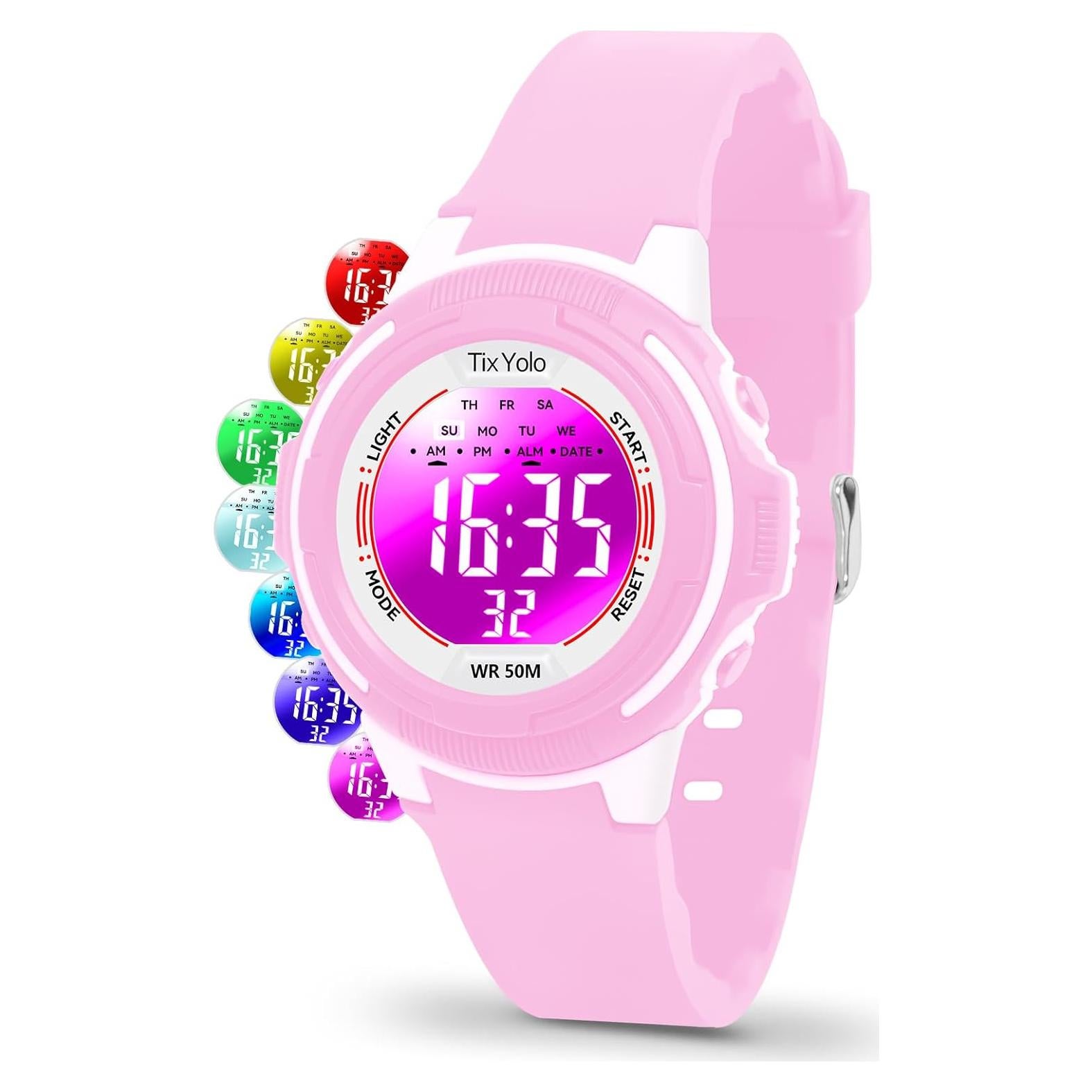 Reloj Digital Infantil TixYolo 50M Impermeable 7 Colores
