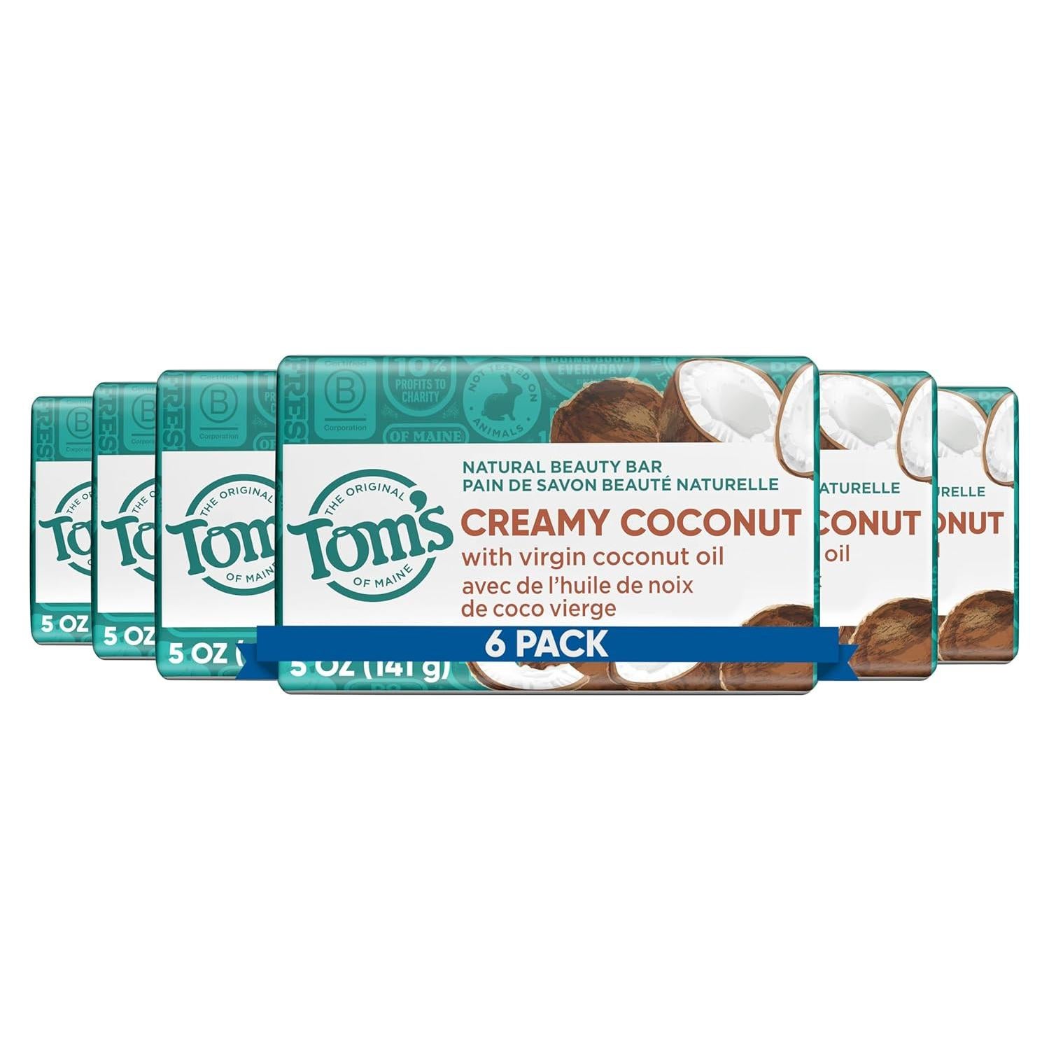 Jabón de Barra Natural Tom's of Maine Coco Cremoso 6x142g