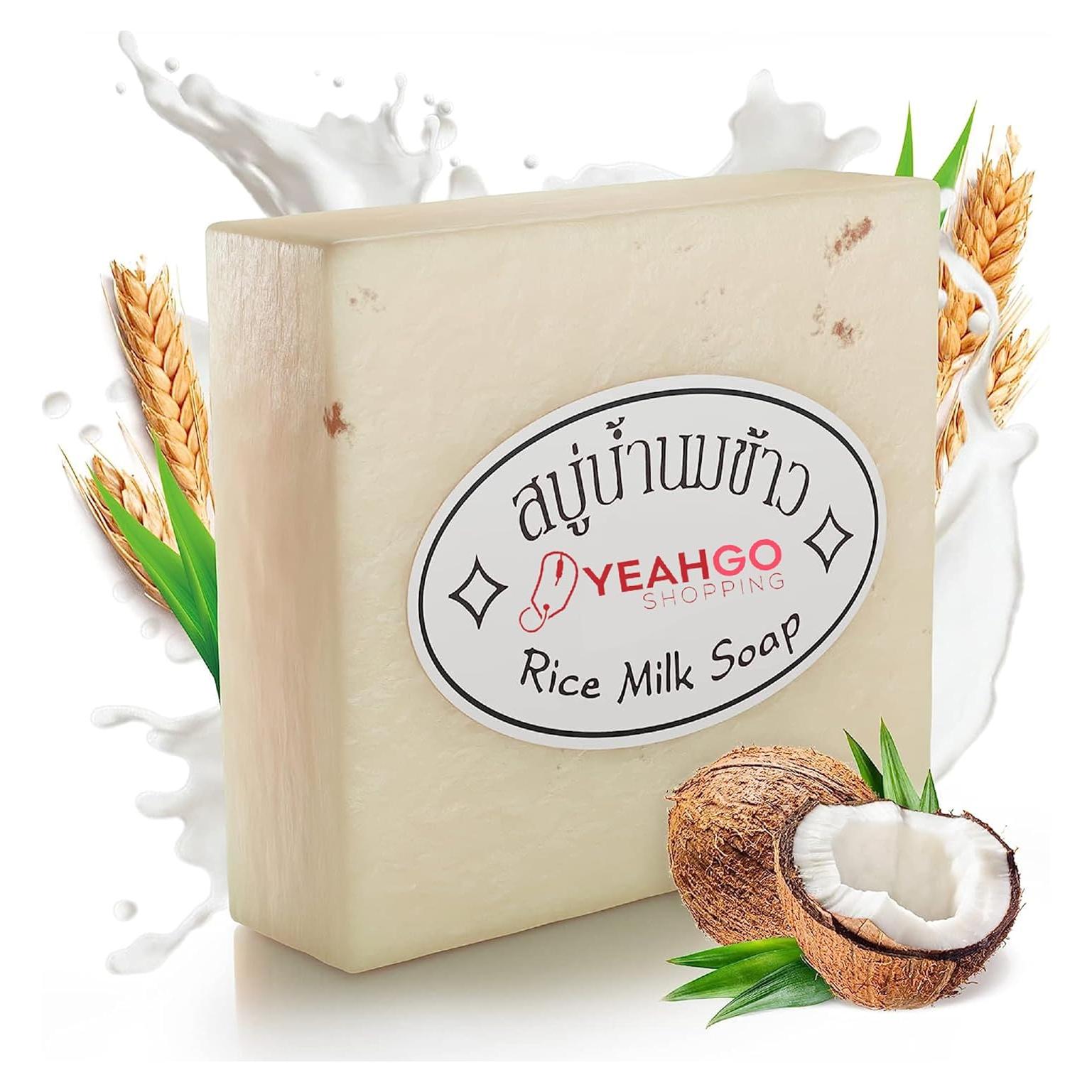 Jabón Natural de Leche de Arroz Yeahgoshopping 60g Hidratante