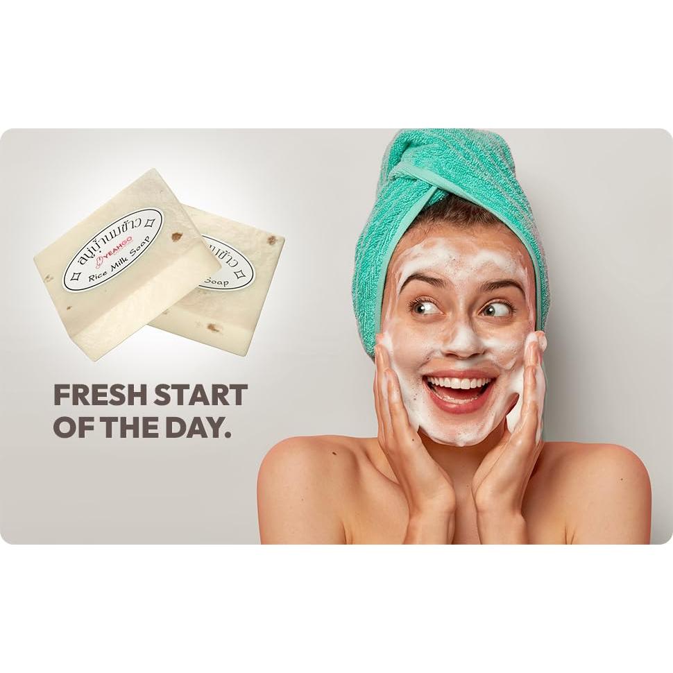 Jabón Natural de Leche de Arroz Yeahgoshopping 60g Hidratante