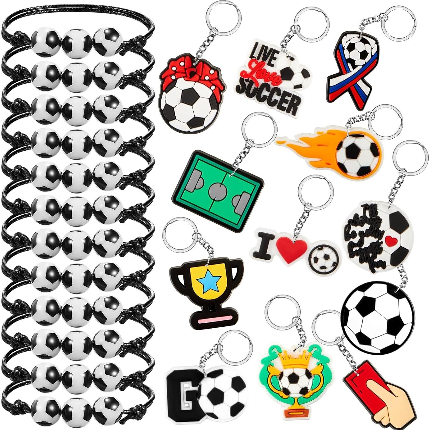 Henoyso Set 72 Piezas Llavero y Pulseras de Fútbol