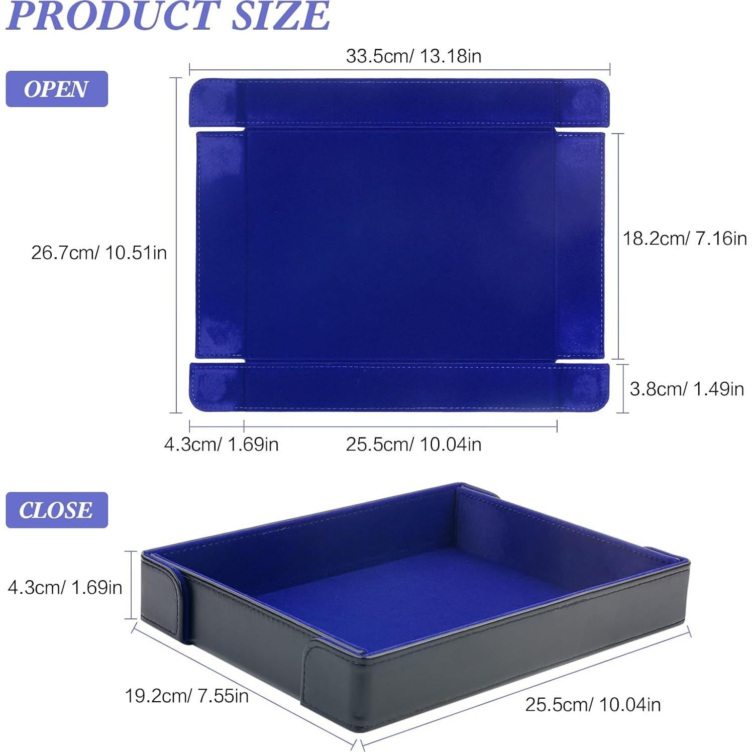 Bandeja de Dados Plegable Buweeo Azul Magnética 33x26.7cm