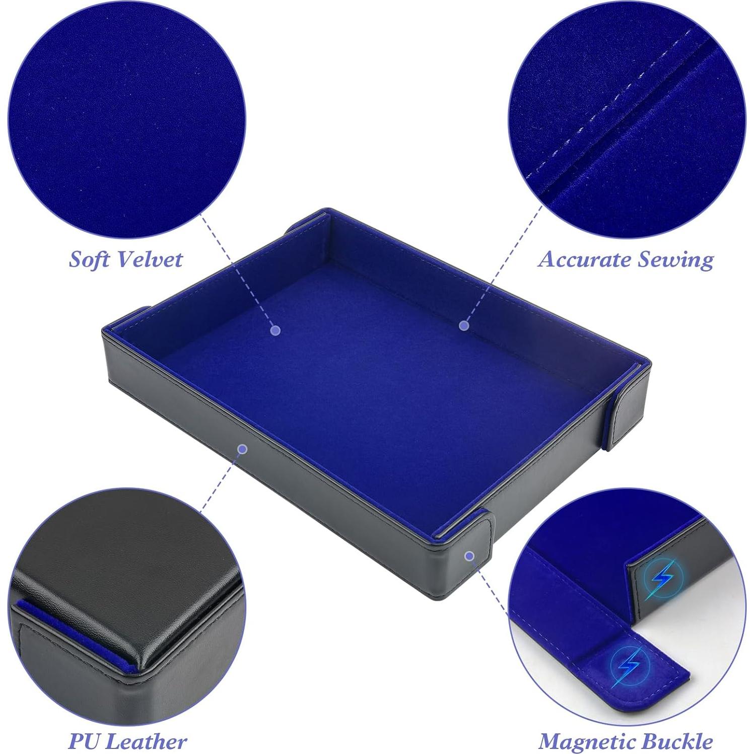 Bandeja de Dados Plegable Buweeo Azul Magnética 33x26.7cm