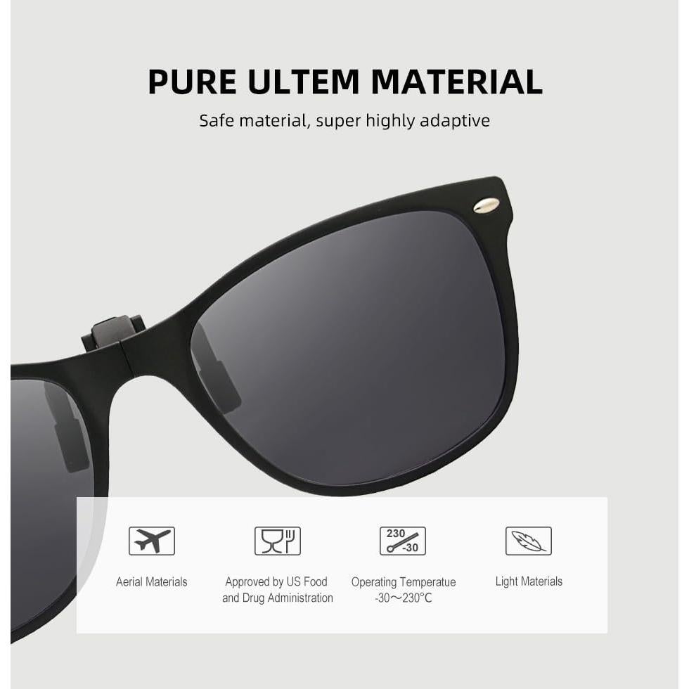 Gafas de sol clip-on Bauhaus UV400 para hombres y mujeres