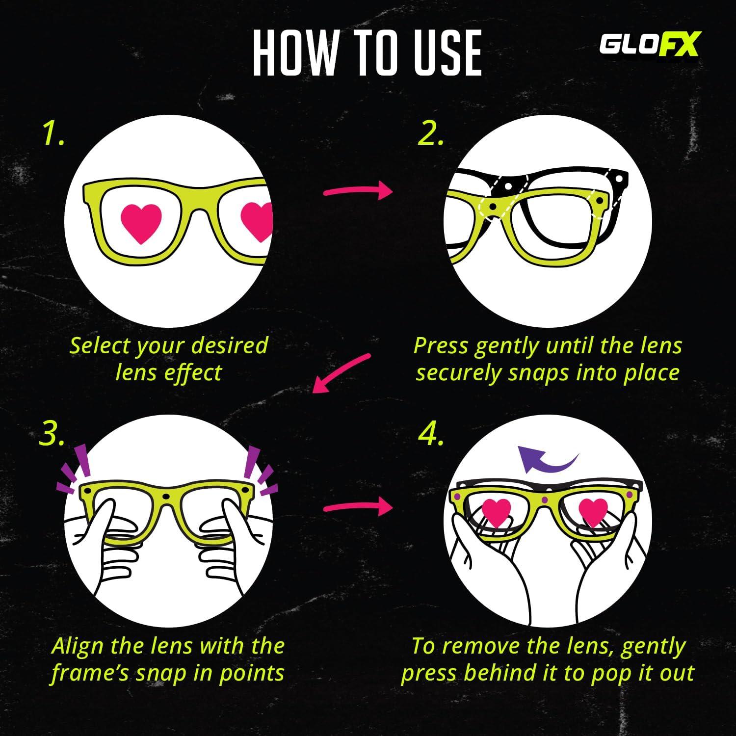 Gafas de Difracción GloFX Snaps - 3D Prismas y Caleidoscopio