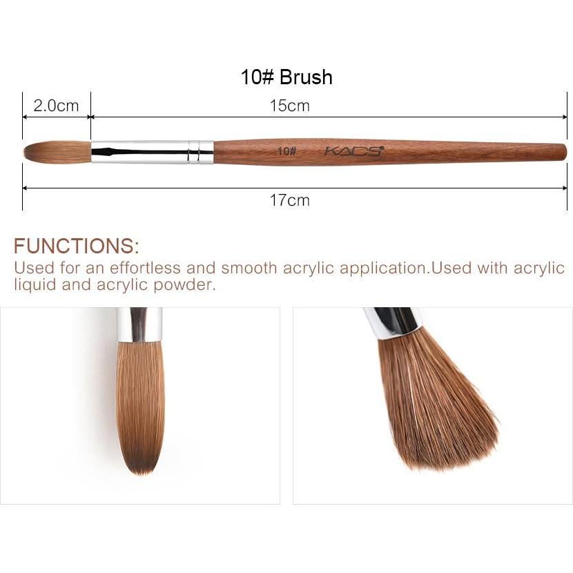 Pincel de Uñas Kolinsky Sable Profesional 10# - NAILART