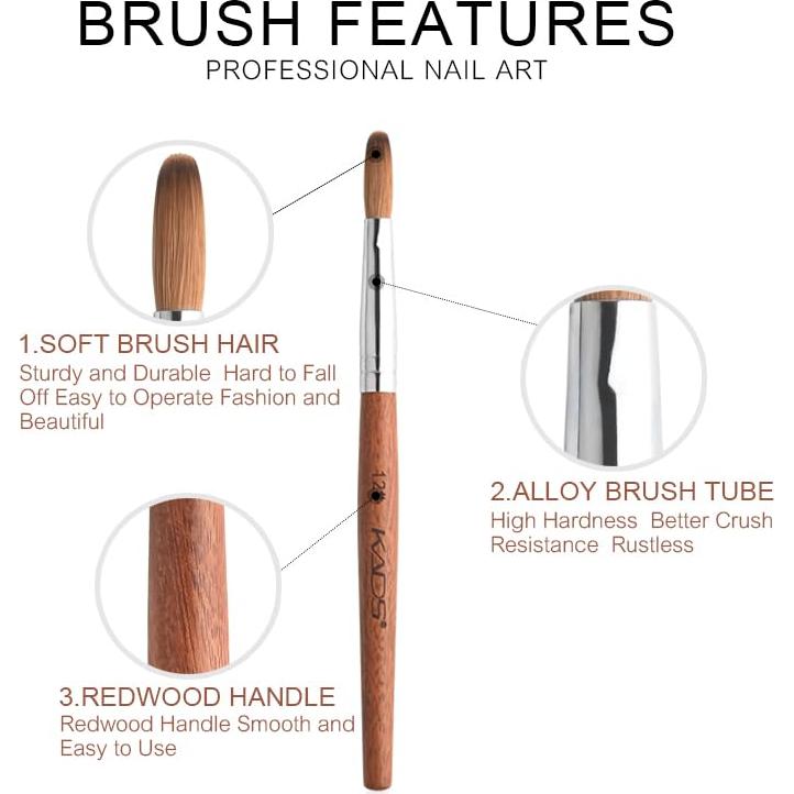 Pincel de Uñas Kolinsky Sable Profesional 10# - NAILART