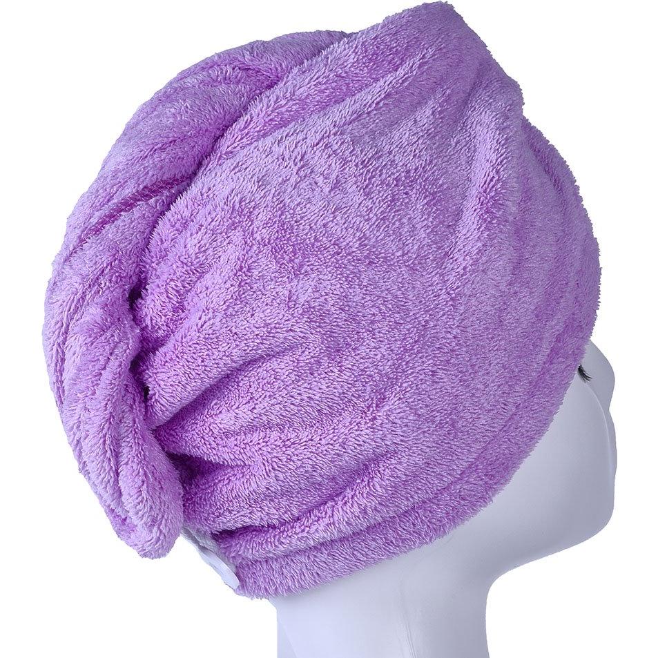 Toalla de Secado de Cabello Microfibra YYXR 65x25cm Púrpura