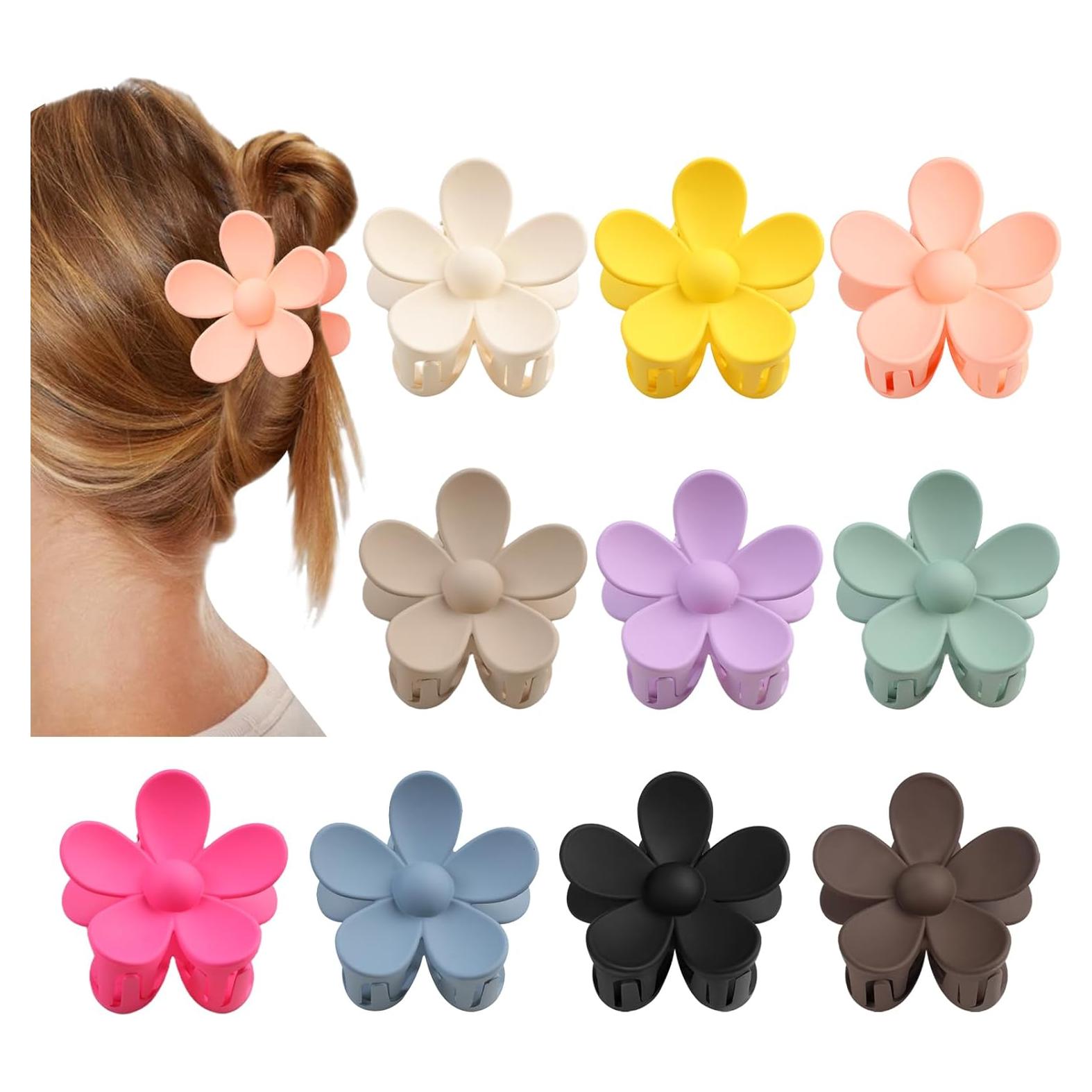 Clip de Garra de Flor vivinin 10 PCS Antideslizantes para Cabello Grueso
