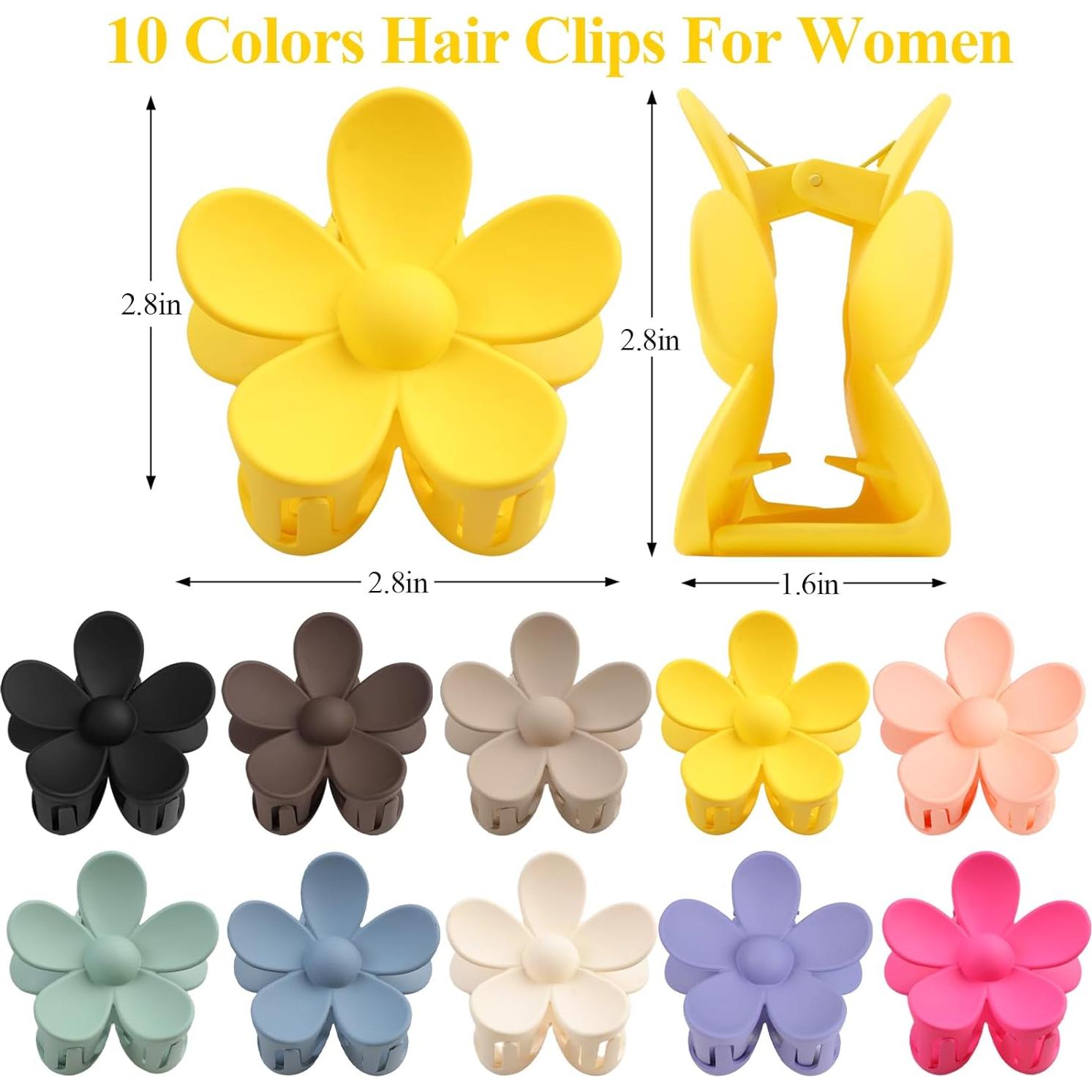 Clip de Garra de Flor vivinin 10 PCS Antideslizantes para Cabello Grueso