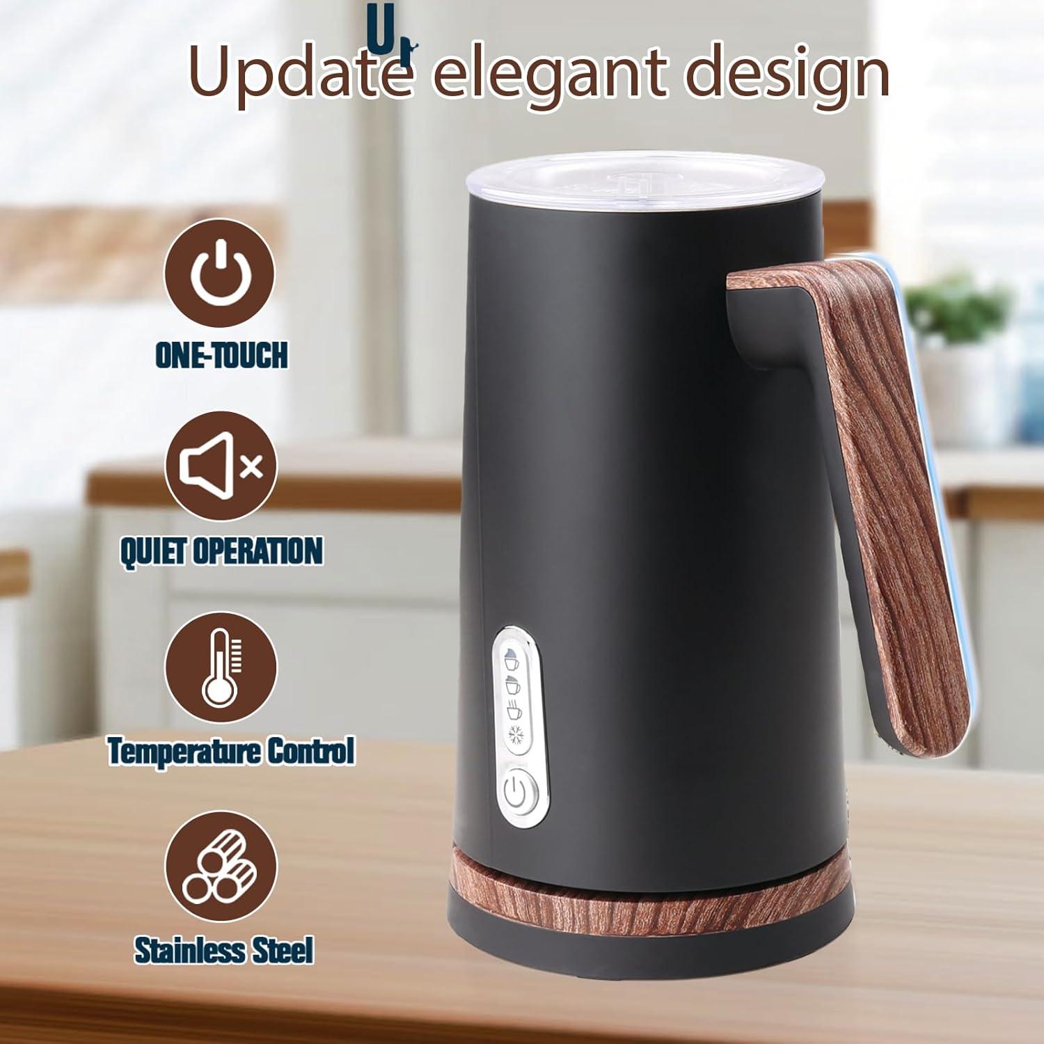 Espumador de Leche Eléctrico NESSGRAIM 4 en 1 Negro