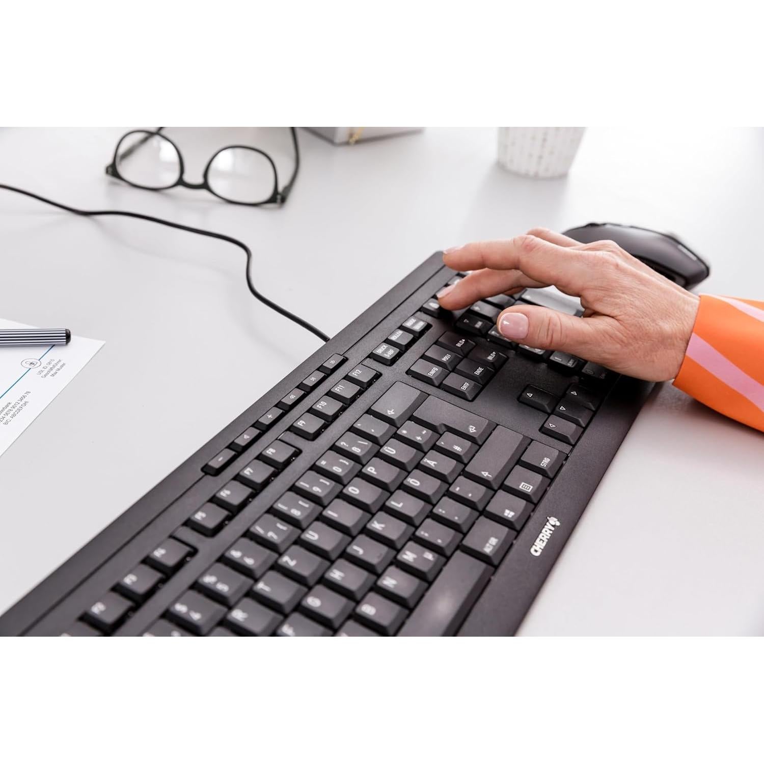 Teclado Cherry Stream - USB QWERTY - Mecanismo SX - Blanco