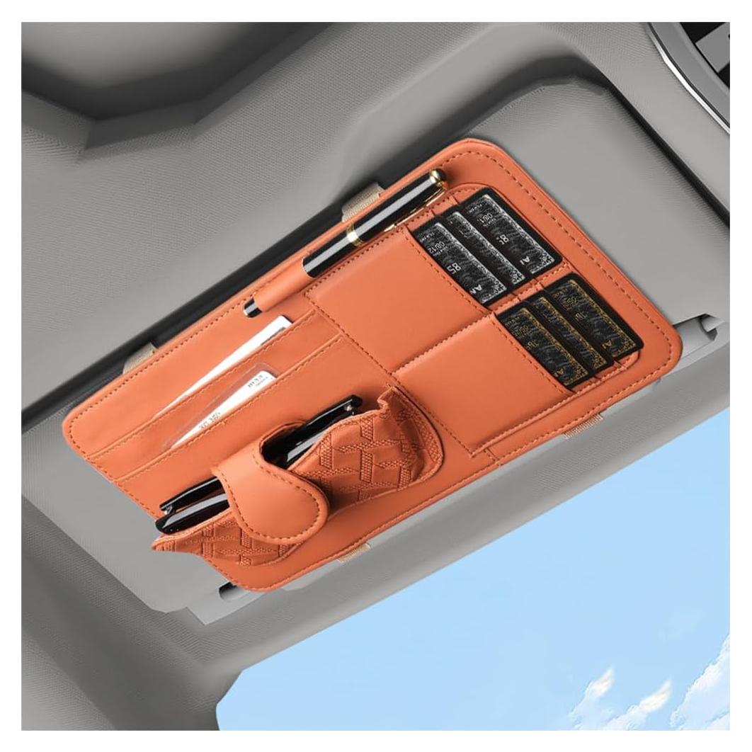 Organizador de Visera de Coche Sandfren Marrón Multifuncional