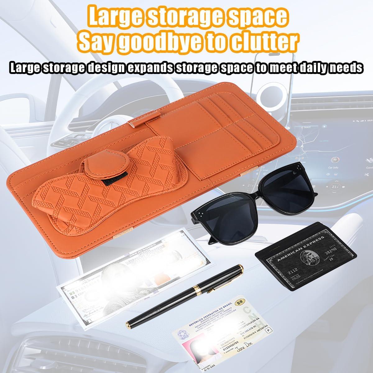 Organizador de Visera de Coche Sandfren Marrón Multifuncional