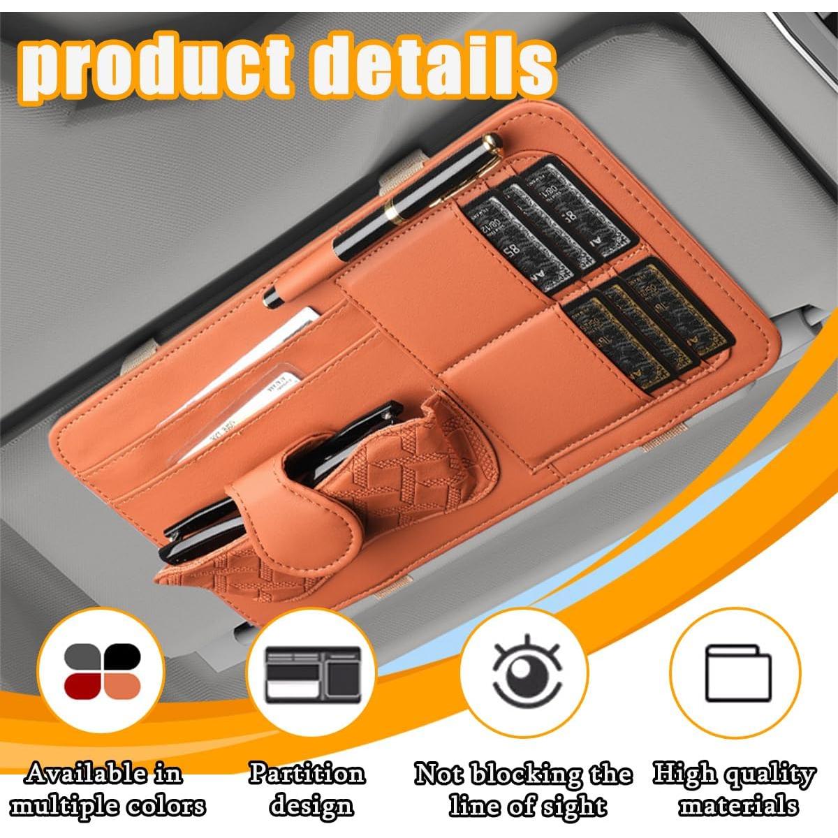Organizador de Visera de Coche Sandfren Marrón Multifuncional