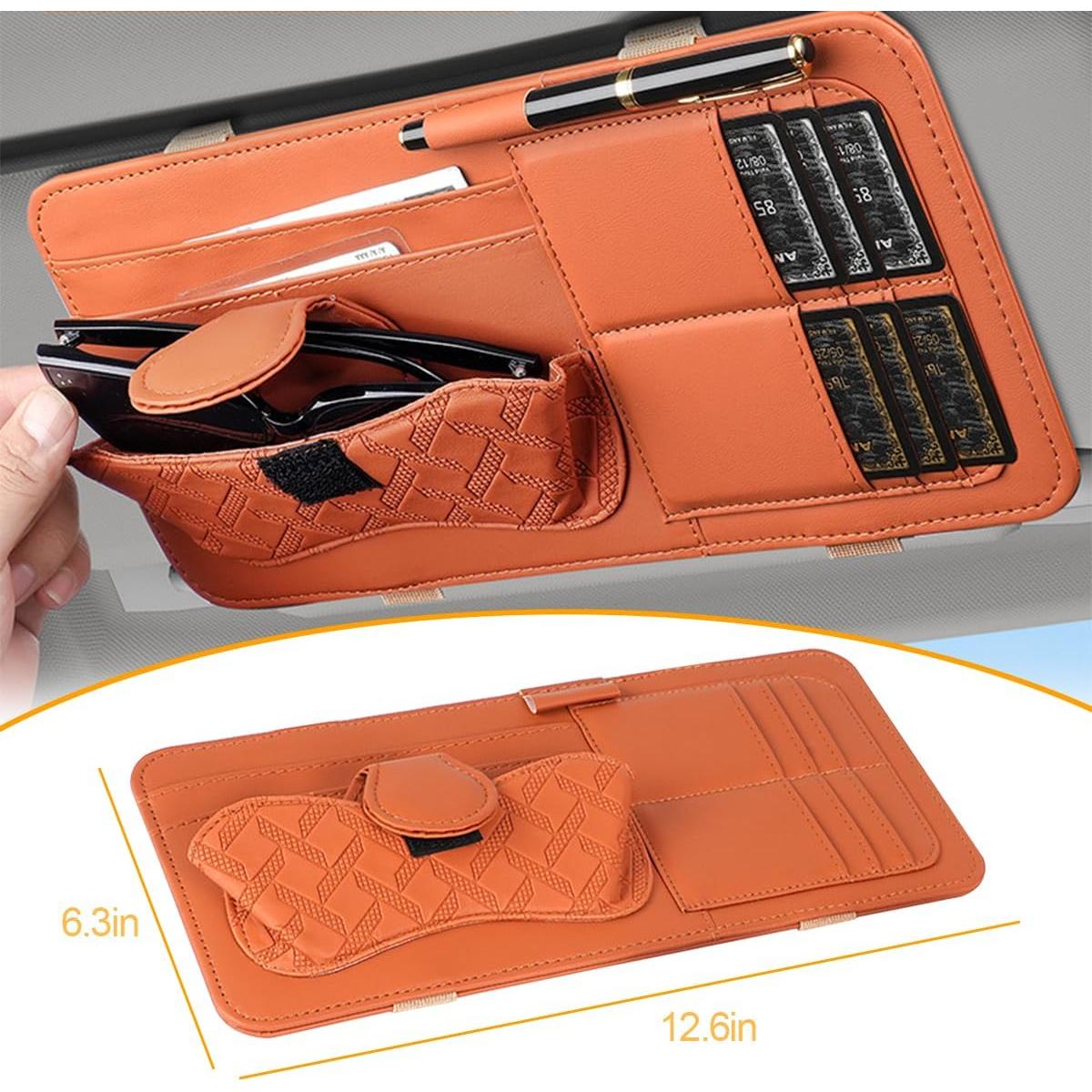 Organizador de Visera de Coche Sandfren Marrón Multifuncional
