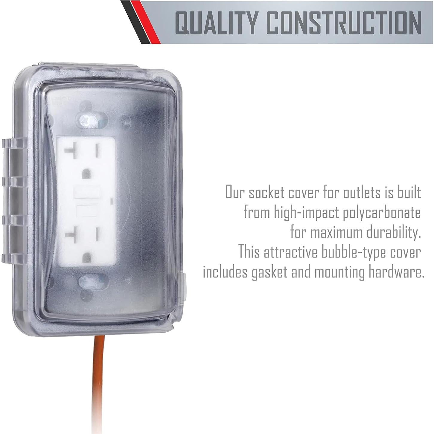 Cubierta de Receptáculo Exterior TayMac MM110C 1 Gang Clara