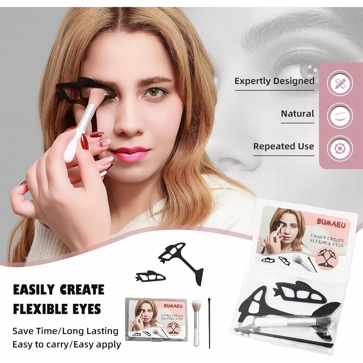 Reusable eyetour eyeshadow tool,eye makeup aid guide,eyeliner stencil,eyeshadow applicator assistant,quick Makeup Template(4 pc)