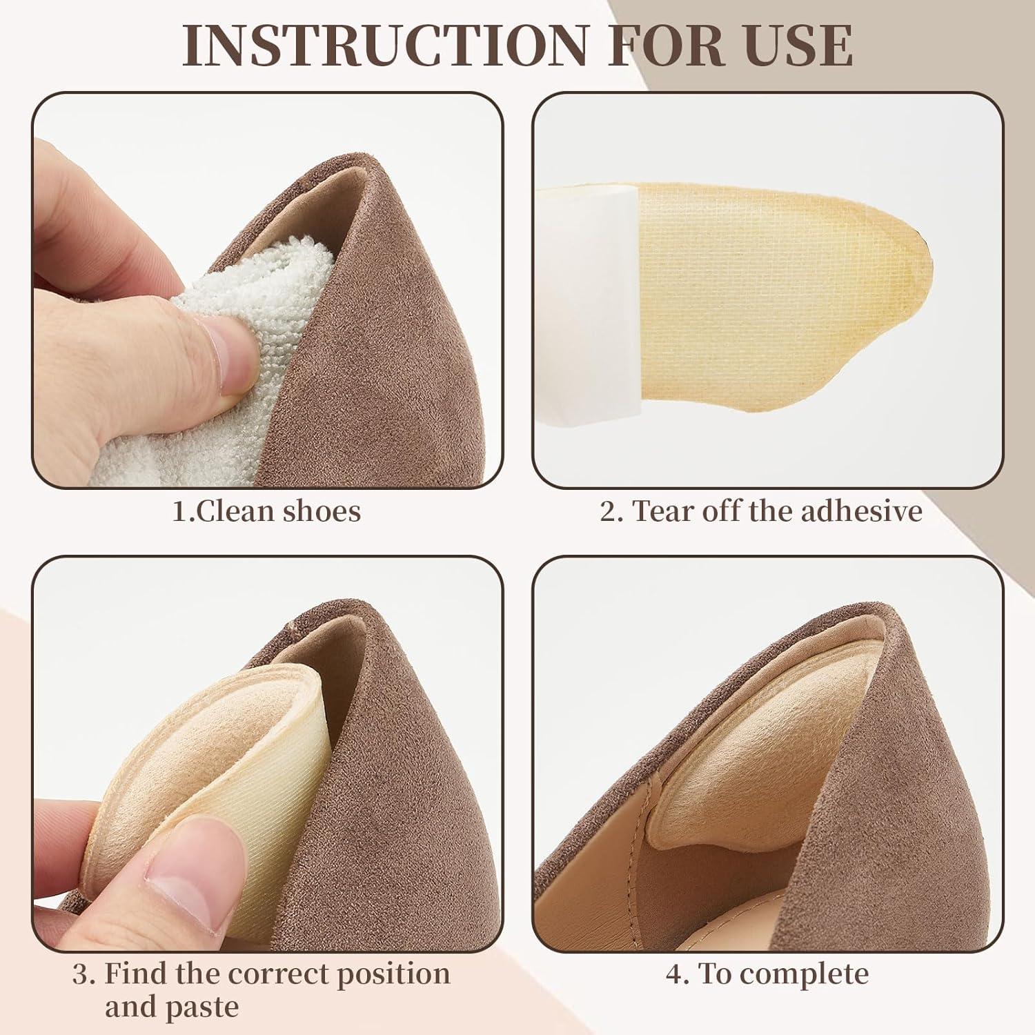 4 Pares Almohadillas Talón QIUTIMIY para Zapatos Grandes