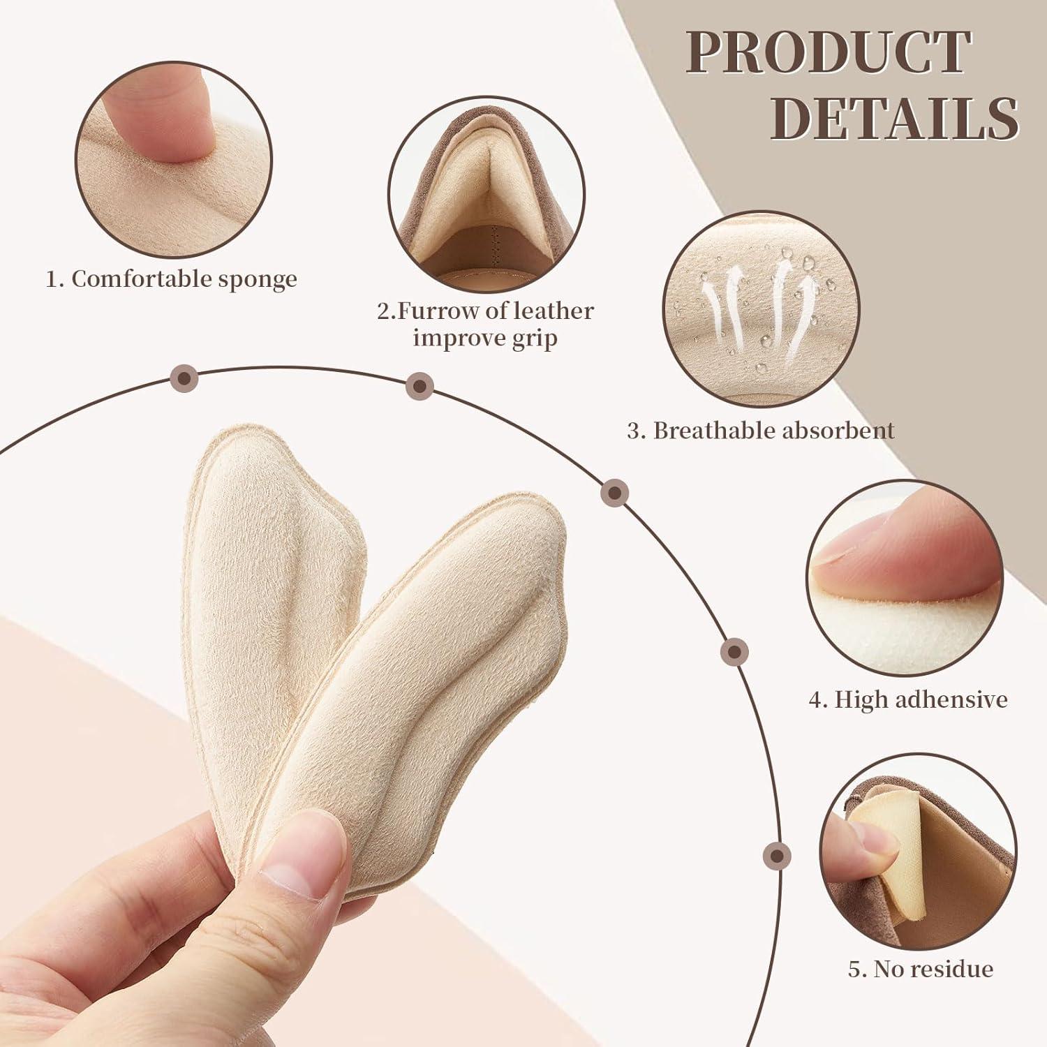 4 Pares Almohadillas Talón QIUTIMIY para Zapatos Grandes