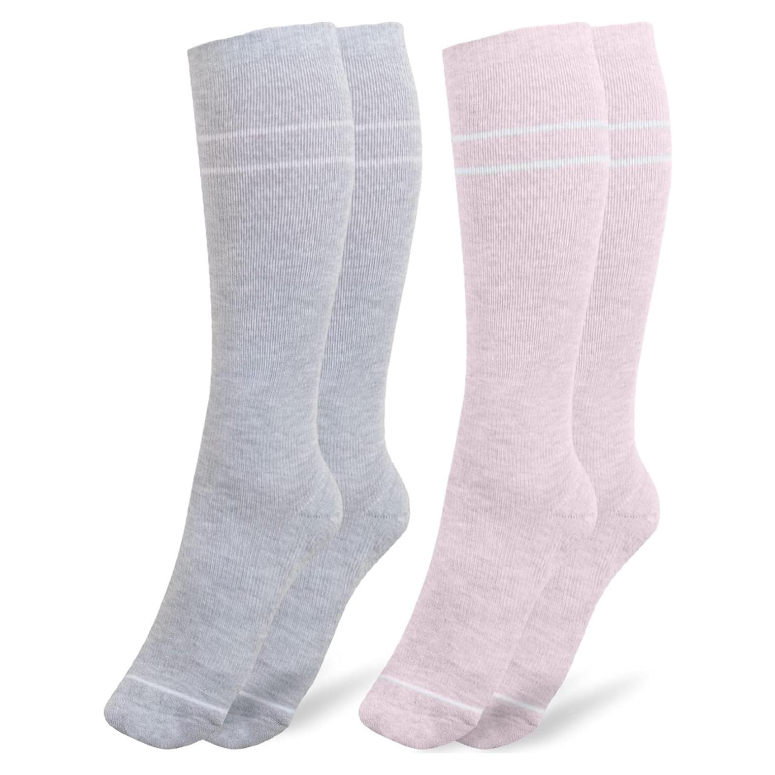 Calcetines de Compresión para Embarazo Kindred Bravely - Rosa y Gris