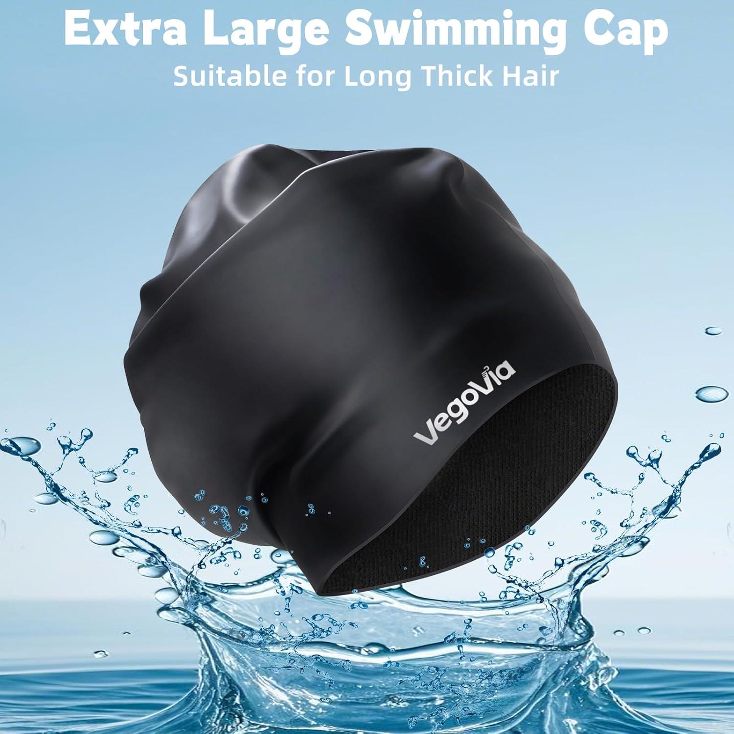 Gorro de Natación Extra Grande VegoVia Silicona Negro