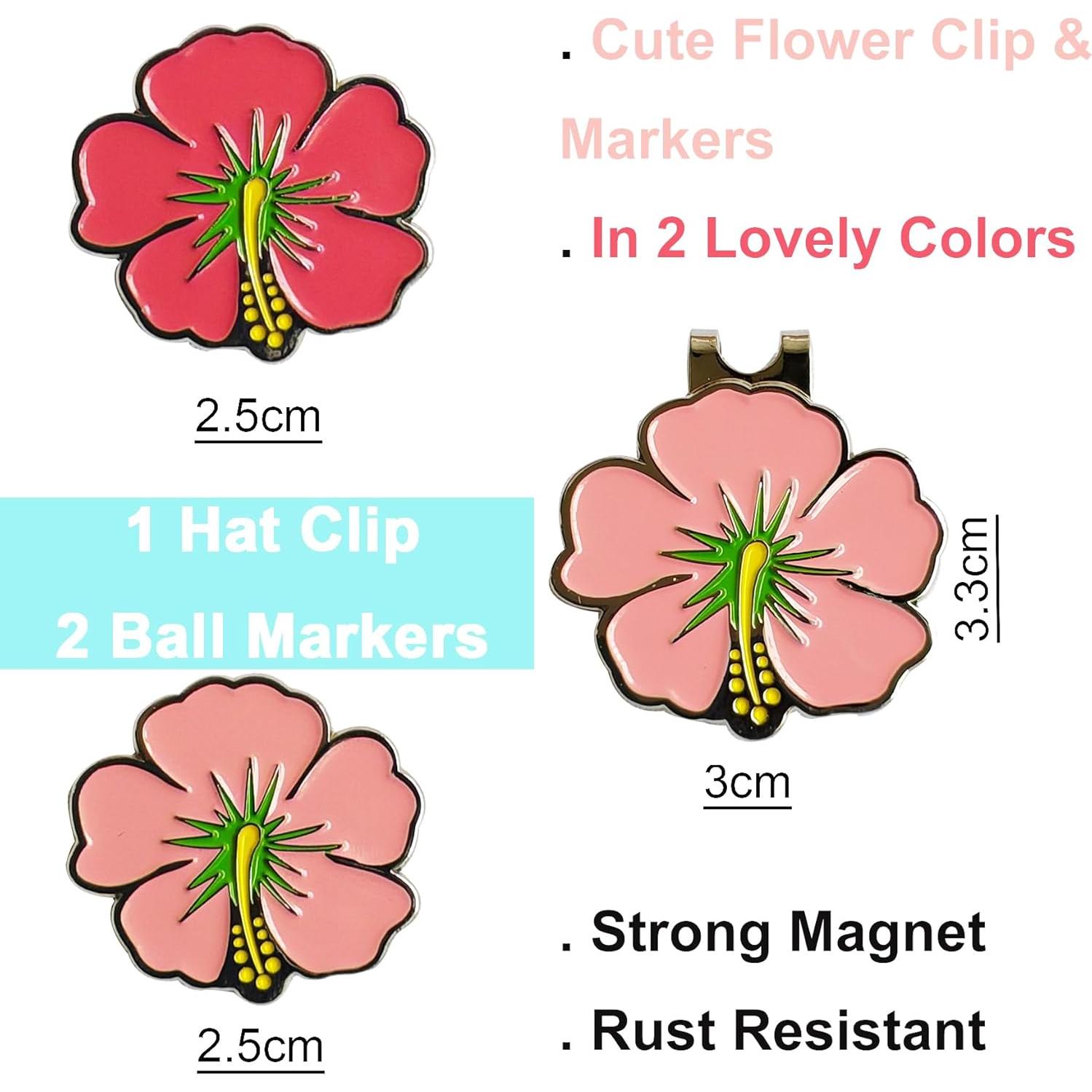 Conjunto de Marcadores de Golf Magnéticos Eshan con Clip Flor