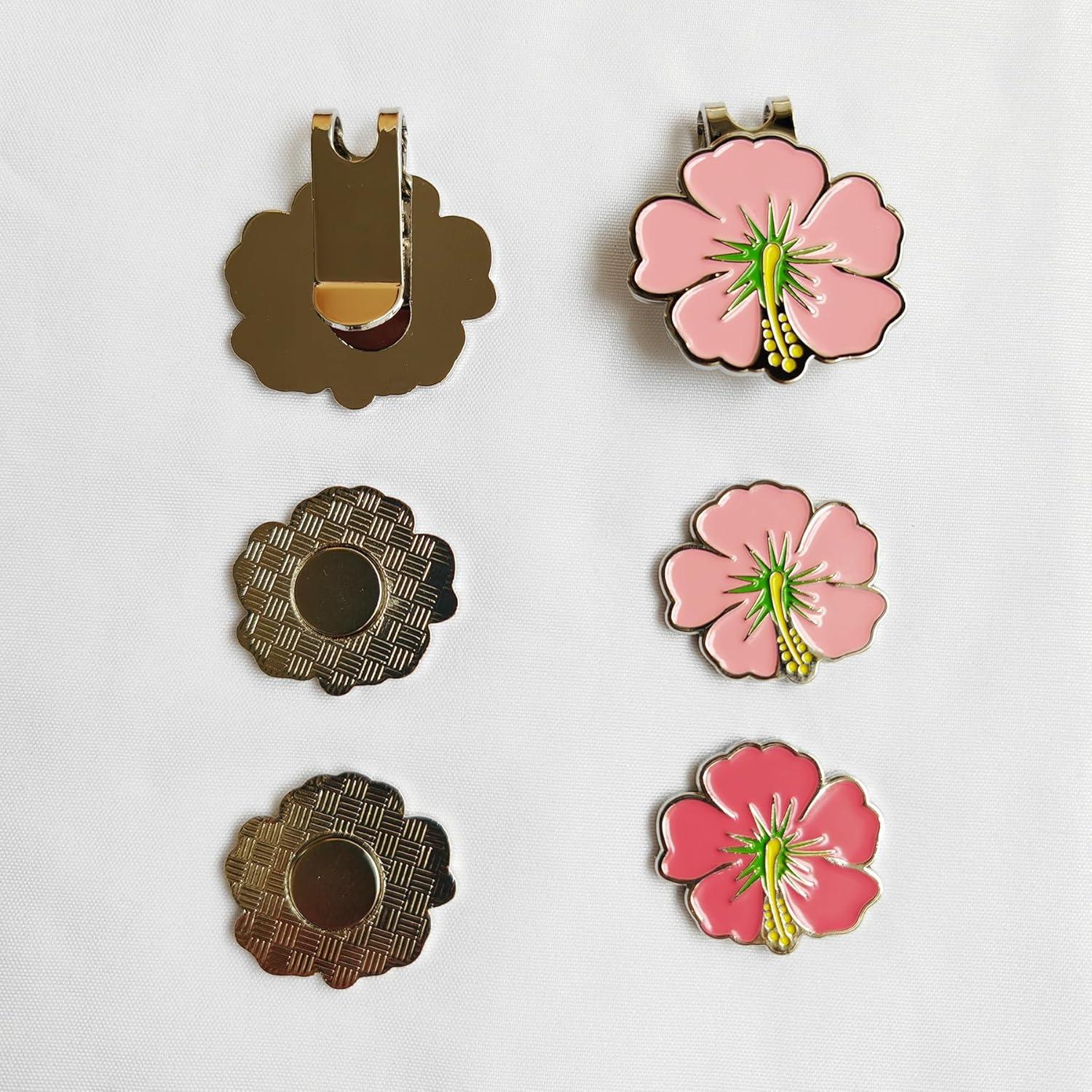 Conjunto de Marcadores de Golf Magnéticos Eshan con Clip Flor