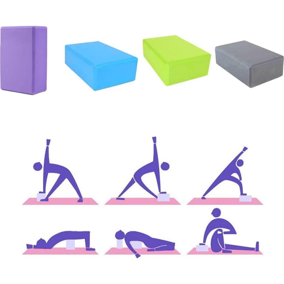 Bloques de Yoga Chilsoby EVA 4 Pcs Antideslizantes 7.62x15.24 cm
