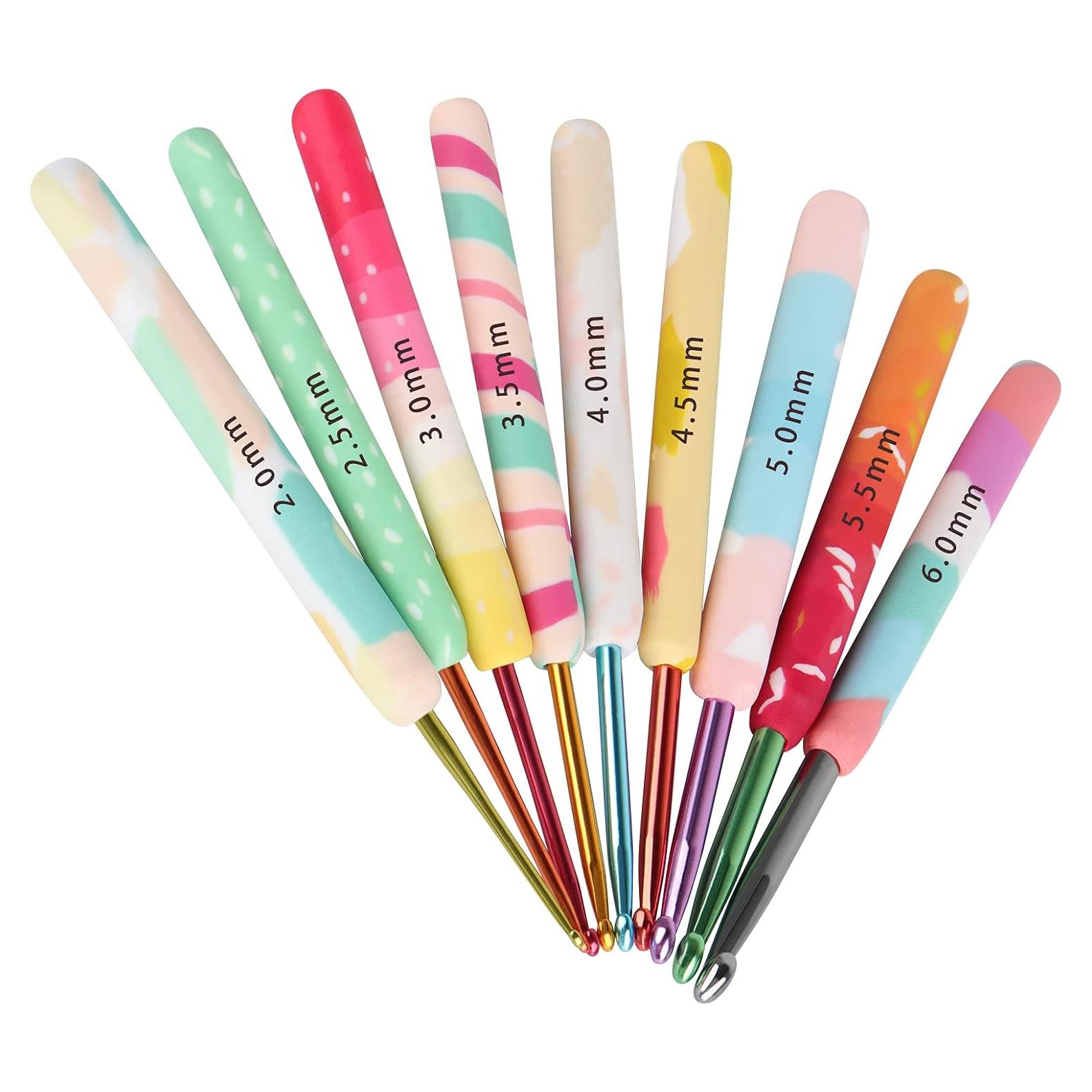 Juego de Ganchillos de Crochet Coopay 9 Piezas 2-6 mm