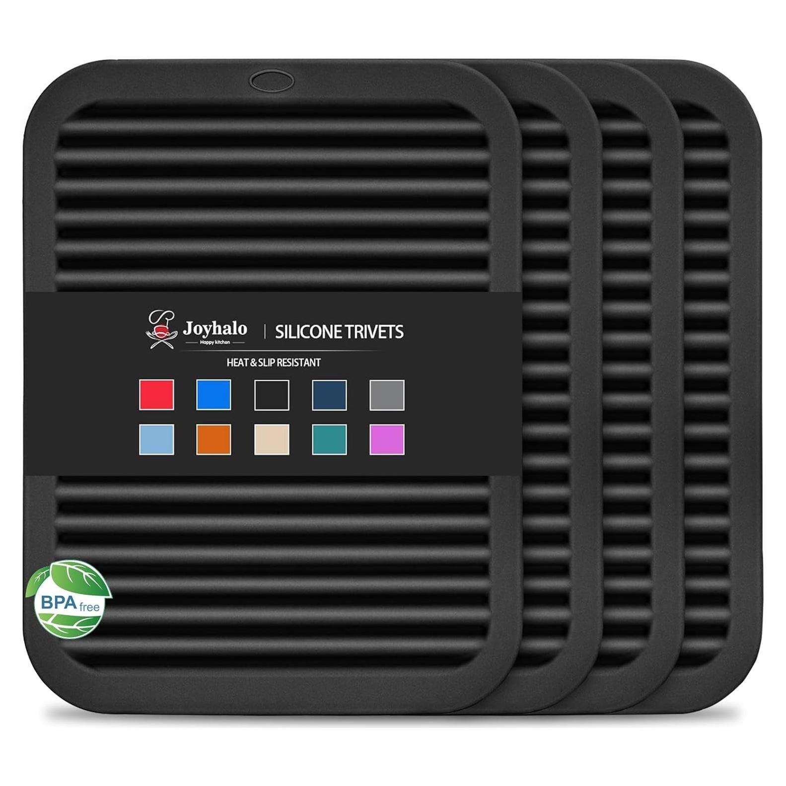 Trivetes de Silicona Joyhalo 4 Piezas Resistentes al Calor